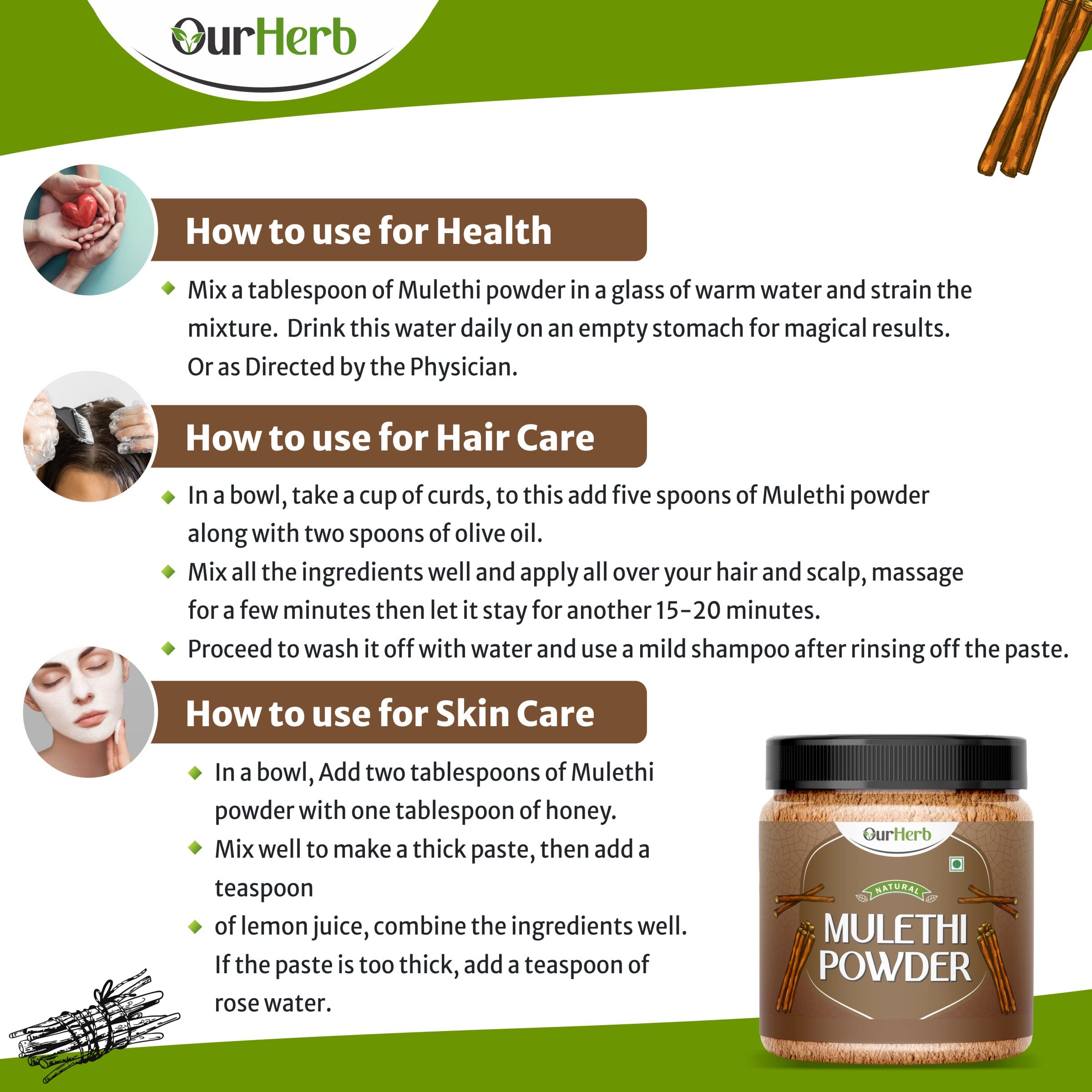 Organic Mulethi Powder (Licorice Root) - 100% Pure Glycyrrhiza Glabra for Skin & Hair Care | Natural Face Pack with Yashimadhu | USDA Certified Herbal Supplement with Free Wooden Spoon (200g/7oz) | Perfect for DIY Beauty Treatments & Ayurvedic Remedies
