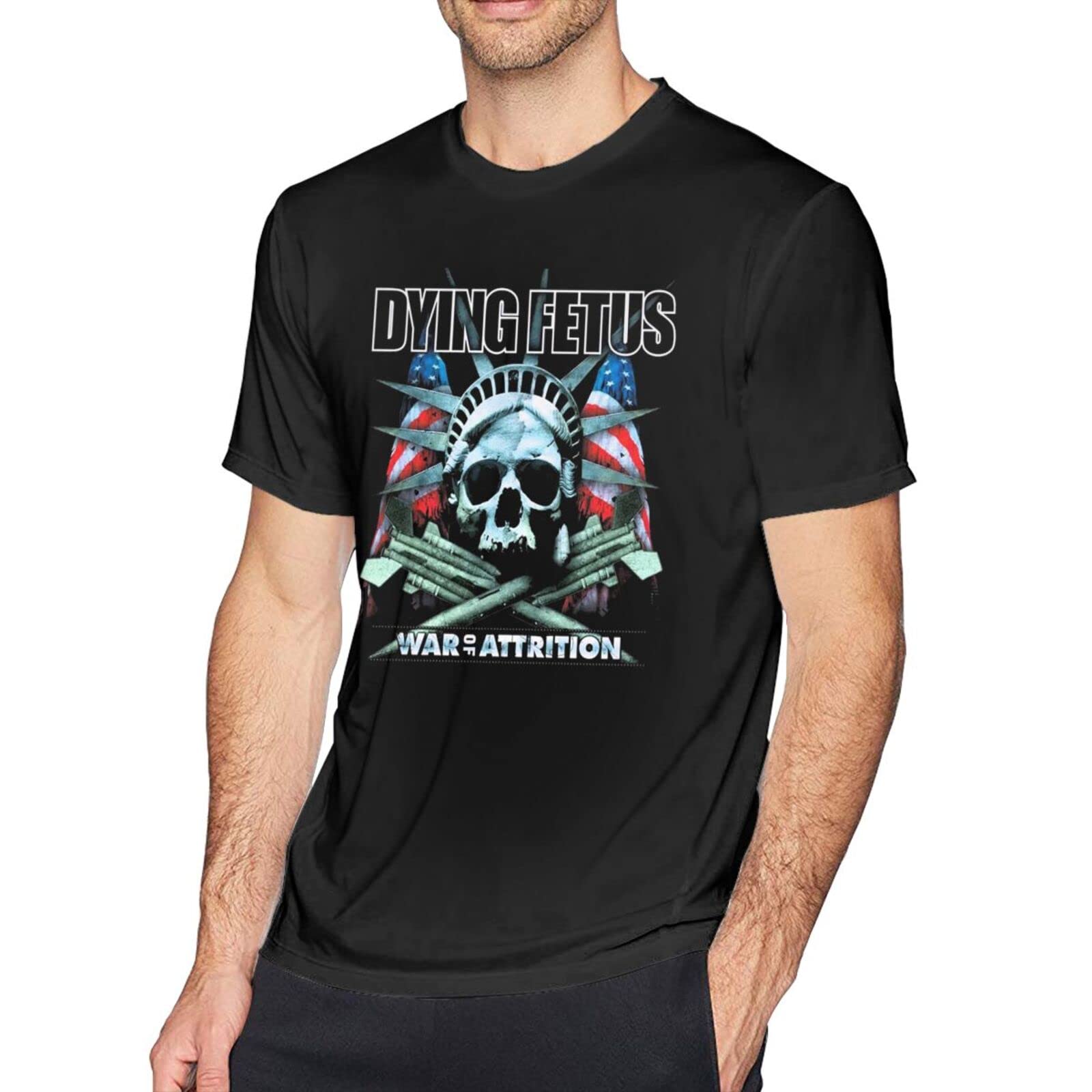 Custom 3D Printed Men's T-Shirts - Durable Crewneck Short Sleeve Tee with Unique War of Attrition Design - Black Casual Shirt for Streetwear & Everyday Outfits