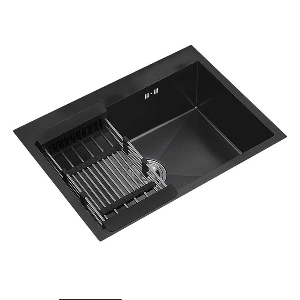 Premium Stainless Steel Kitchen Sink - Large Square Single Basin with Faucet, High Capacity Dishwasher Sink & Multifunctional Wash Basket for Modern Kitchens | Perfect for Meal Prep, Dishwashing & Entertaining