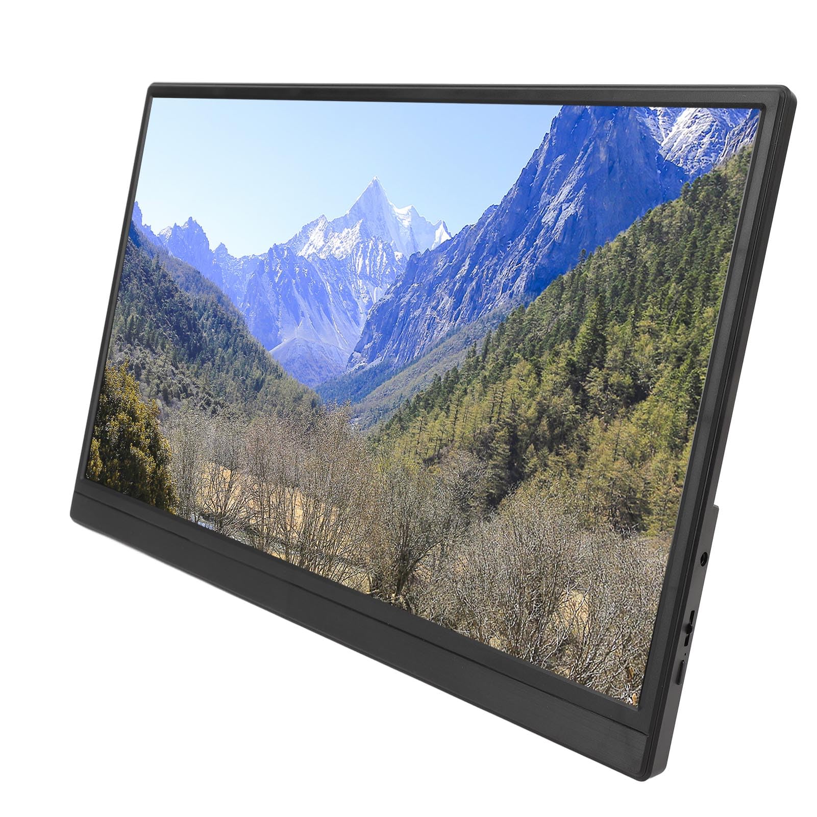 Elprico 15.6 Inch IPS Ultra Slim Portable Monitor with Dual USB-C Ports, 178° Wide Viewing Angle & Foldable Stand - Perfect for Laptop Extensions, Gaming, and Business Presentations