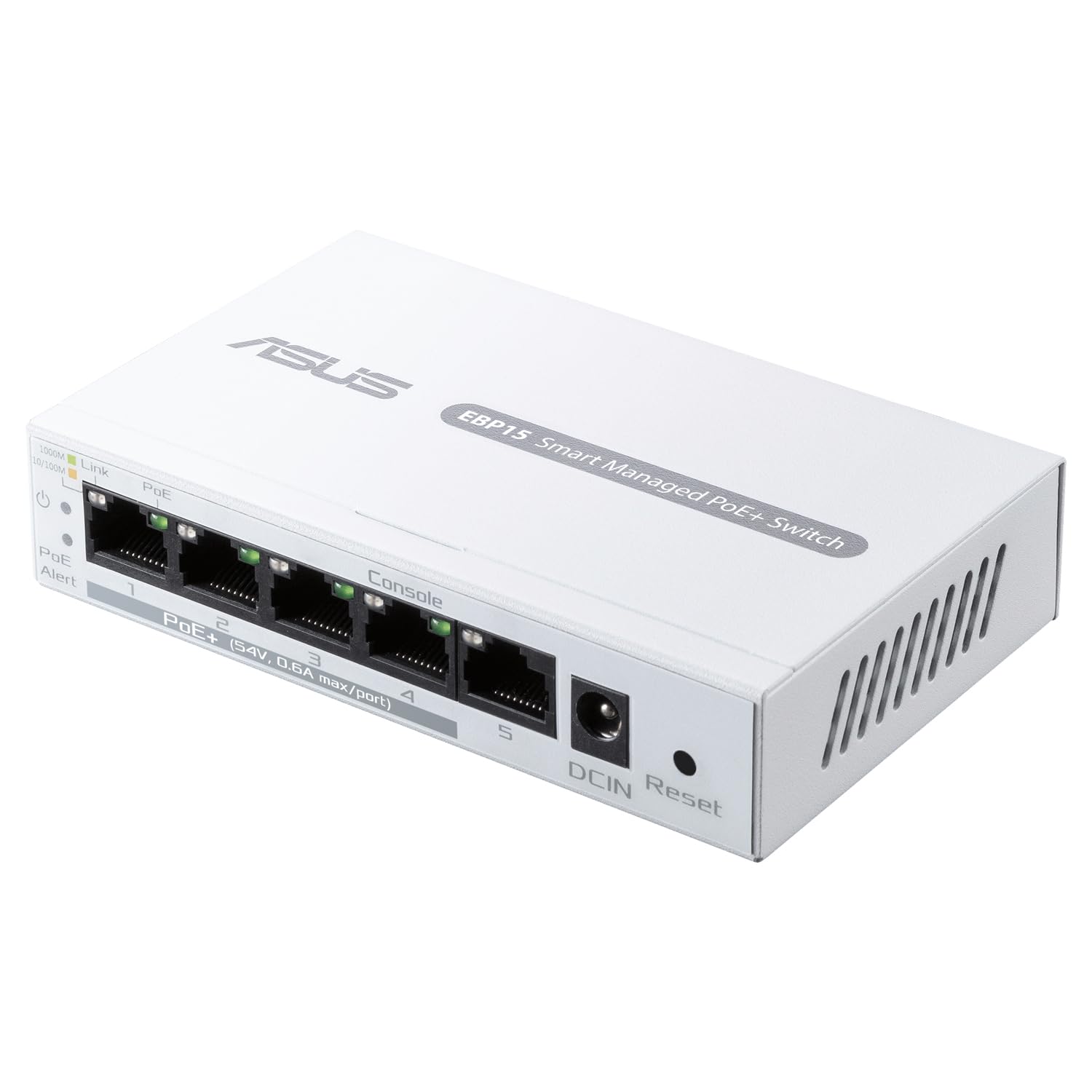 ASUS ExpertWiFi EBP15 5-Port Gigabit Smart Managed PoE+ Switch - 60W Power, 4 PoE+ Ports, QoS & IGMP Support - Ideal for Small to Medium Business Networks, Office & Home Office Setup