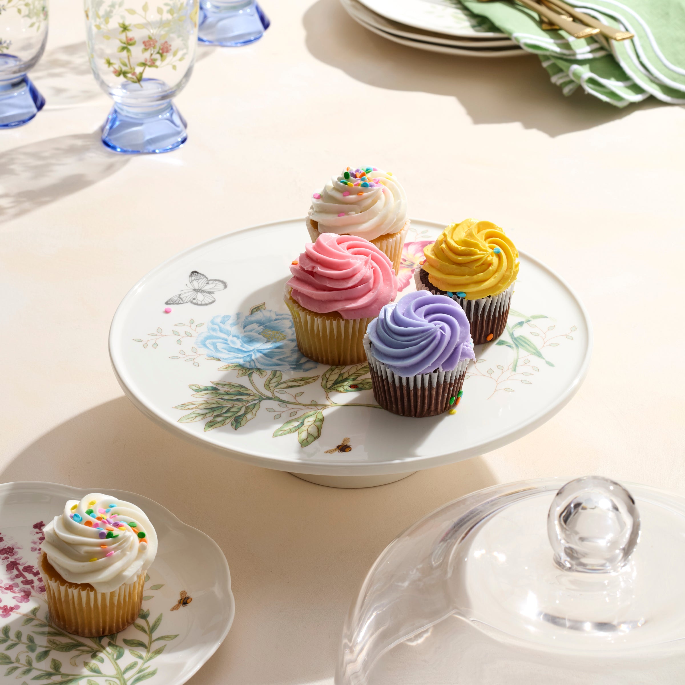 Butterfly Meadow 25th Anniversary Cake Plate - Elegant Porcelain Serving Dish for Wedding, Anniversary & Special Occasions