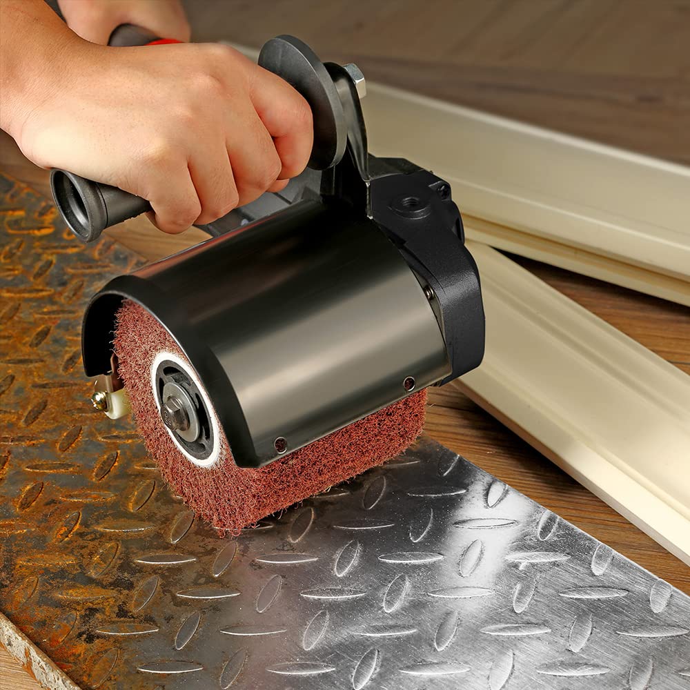 ZFE 1100W Handheld Electric Polisher & Sander Kit - 6 Speed Adjustable (380-1700 RPM) for Stainless Steel, Metal & Wood - Burnishing, Polishing & Wire Drawing Machine - Perfect for DIY Projects, Metalworking & Woodworking