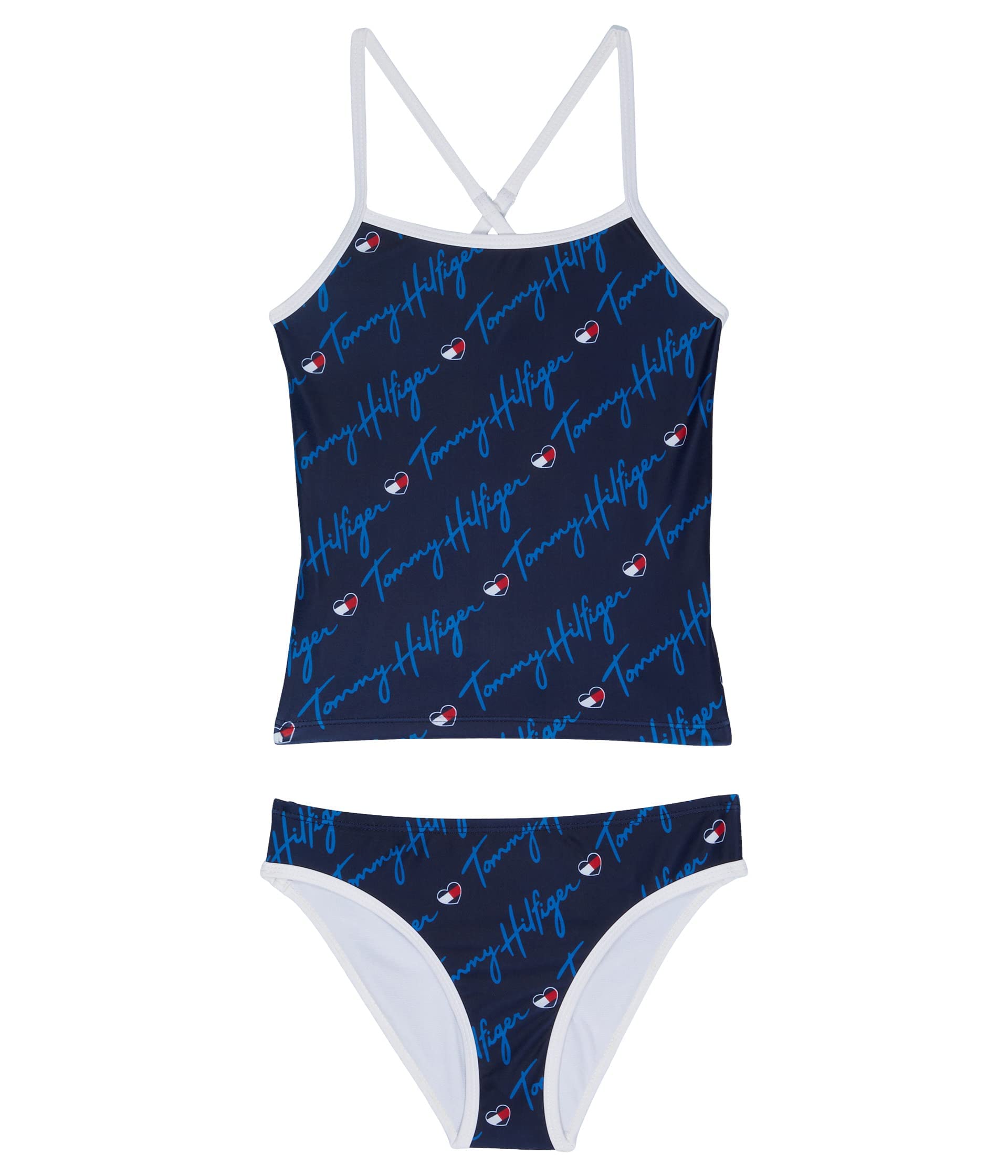 Tommy Hilfiger Girls' One-Piece & Bikini Swimsuits with UPF 50+ Sun Protection - Quick Drying Bathing Suits for Beach, Pool & Summer Vacation - Toddler & Kids Swimwear