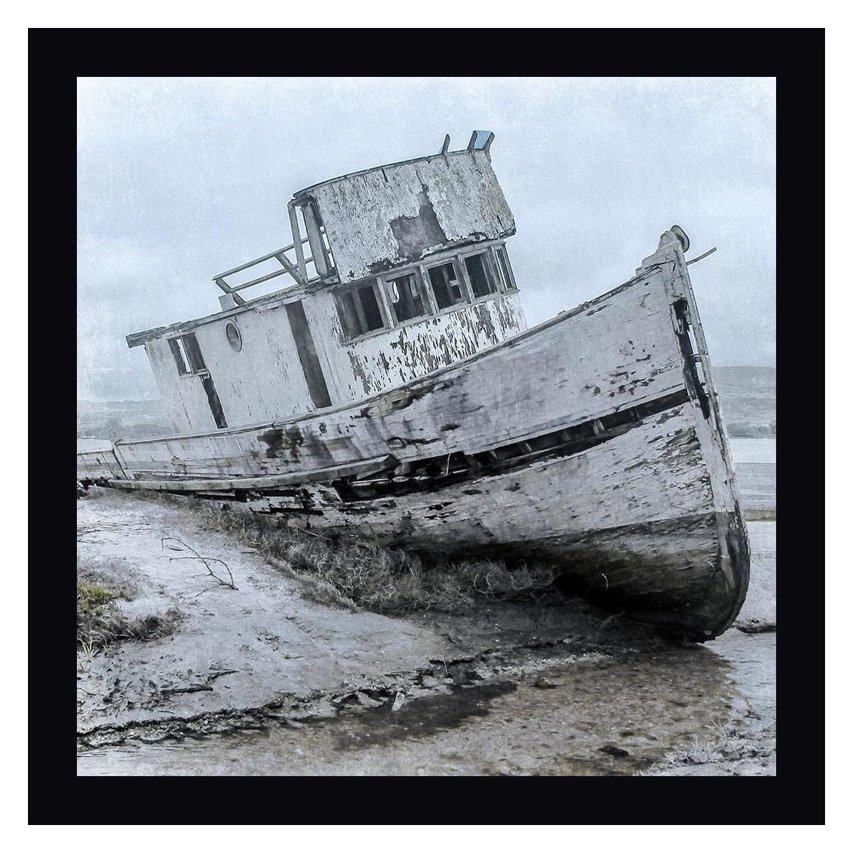 Marcus Prime Shipwrecked Minnow 1 - 36x36 Inch Framed Canvas Wall Art Print with Black Frame - Ready to Hang - Perfect for Living Room, Bedroom or Office Decor