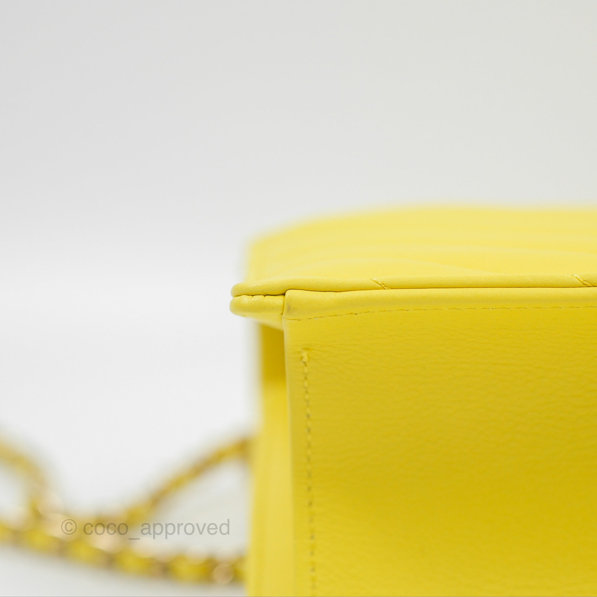 Chanel Chevron Square Envelope Flap Bag in Yellow - 19C Collection | Luxury Crossbody Bag for Women, Perfect for Parties & Evening Events