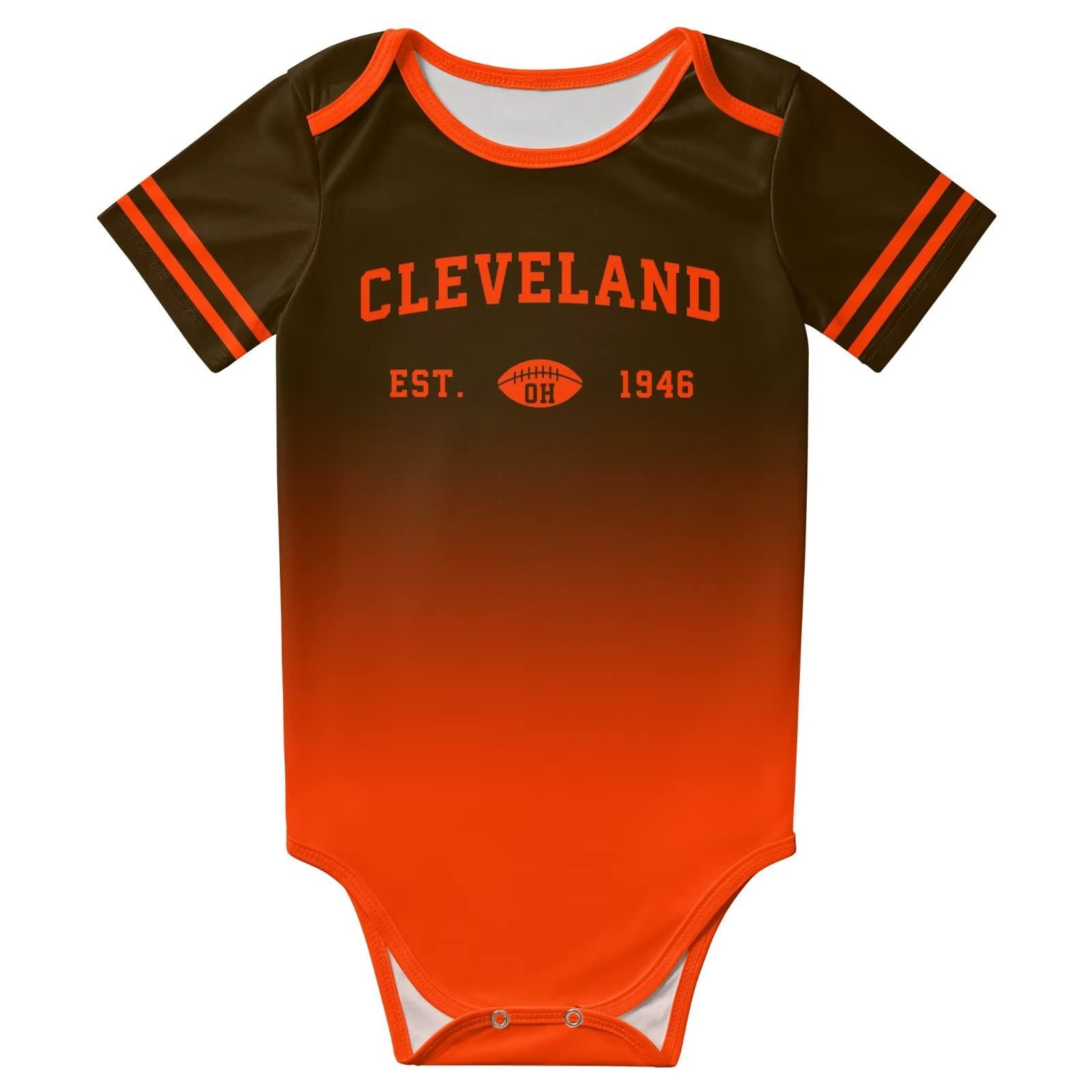 Custom Personalized Baby Football Bodysuit - Newborn Short Sleeve Onesie with City Gradient & Name/Number Printing - Perfect for Game Day, Photo Shoots & Special Occasions
