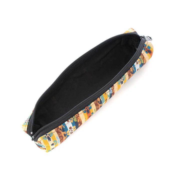Nishijin Woven Pencil Case - Traditional Kyoto Japanese Craft with Floral & Bird Design - Handmade in Japan for School, Office & Gift Use