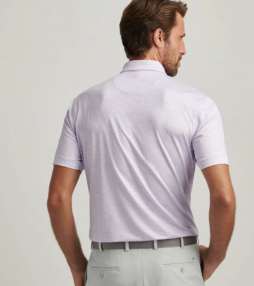 Peter Millar Men's Getaway Performance Jersey Polo Shirt - Breathable Quick-Dry Golf & Casual Shirt for Men, White | Perfect for Golf, Tennis, Office & Summer Outings