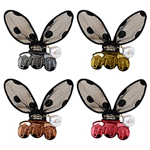 AYOUNGE Small Hair Clips for Women - Non-Slip Acrylic Hair Barrettes for Thick & Thin Hair - 4-Pack with 4 Color Options - Perfect for Work, School & Everyday Styling