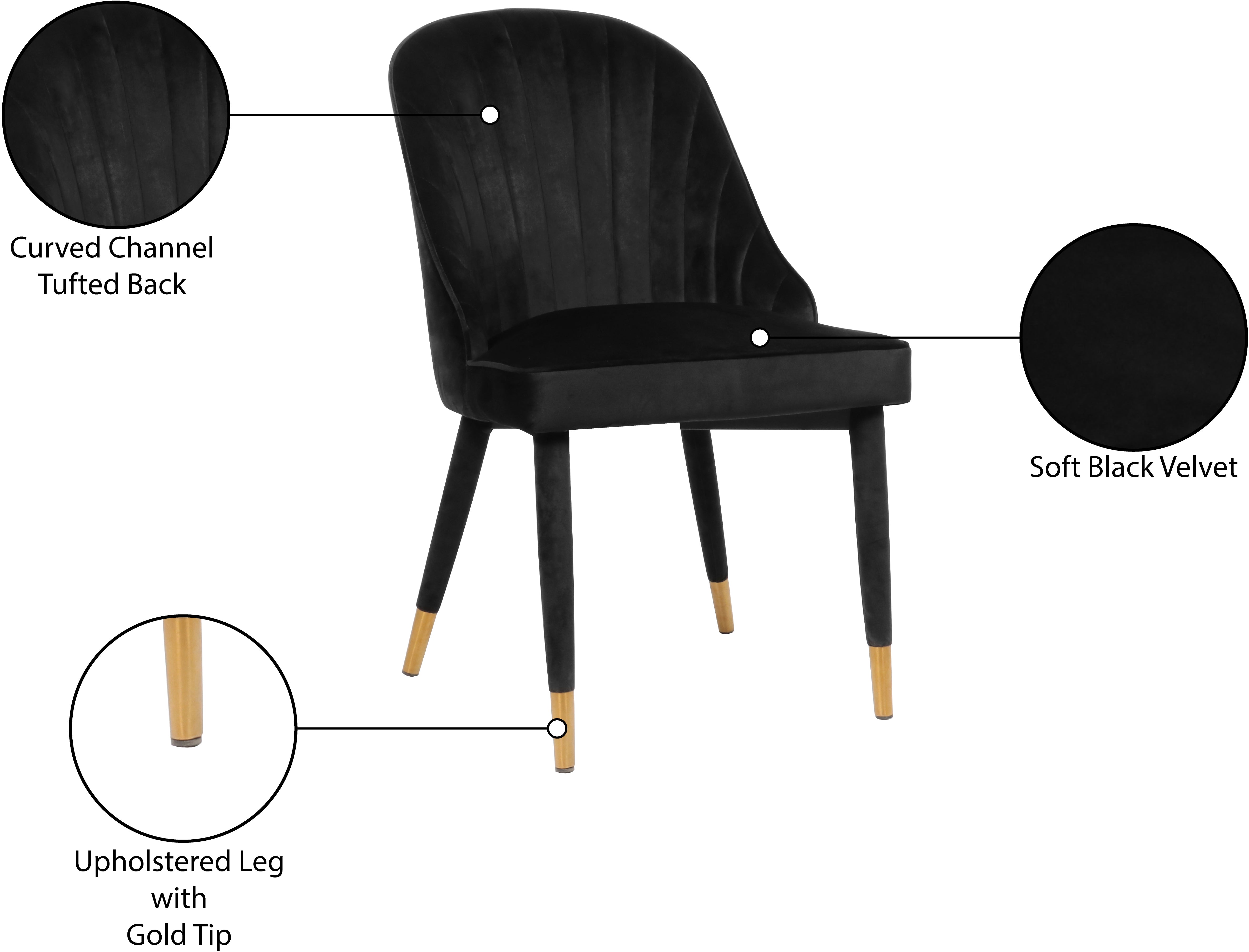 Luxury Belle Velvet Dining Chairs - Soft Upholstered Modern Accent Chairs for Dining Room, Kitchen, or Office - Elegant Home Decor & Comfortable Seating Solution