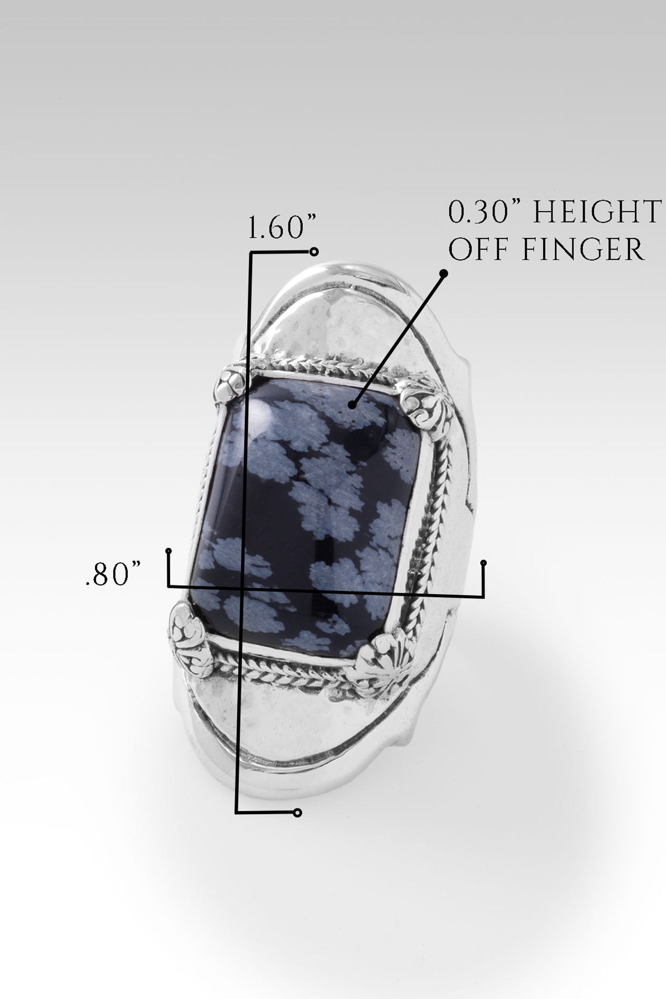 How Great Thou Art Ring™ in Snowflake Obsidian - Elegant Spiritual Jewelry for Women, Perfect for Gifts, Meditation & Special Occasions