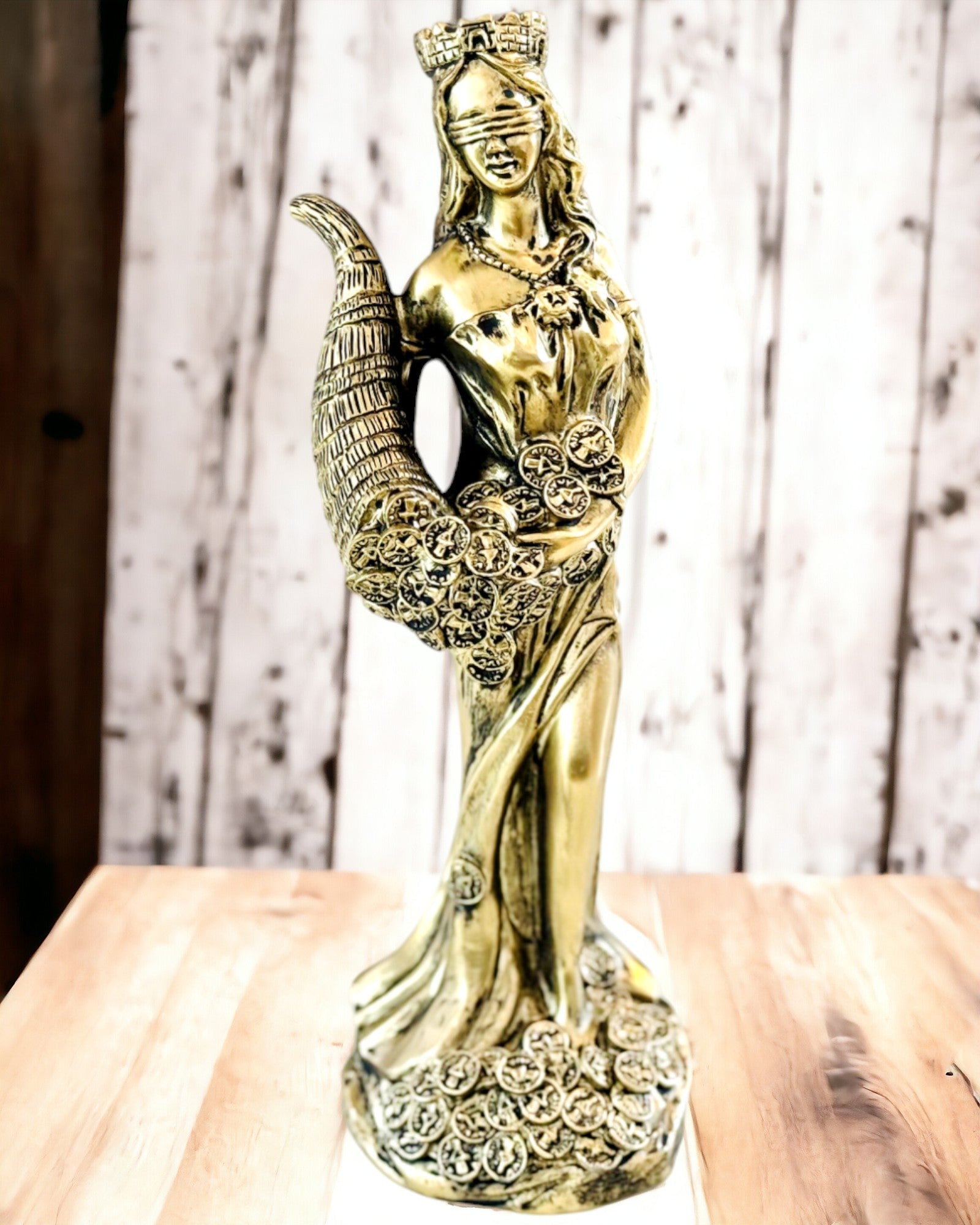 Lucky Fortune Goddess Statue - Handcrafted Resin Abundance Decor for Home, Office & Feng Shui | Perfect for Living Room, Desk & Gift Giving