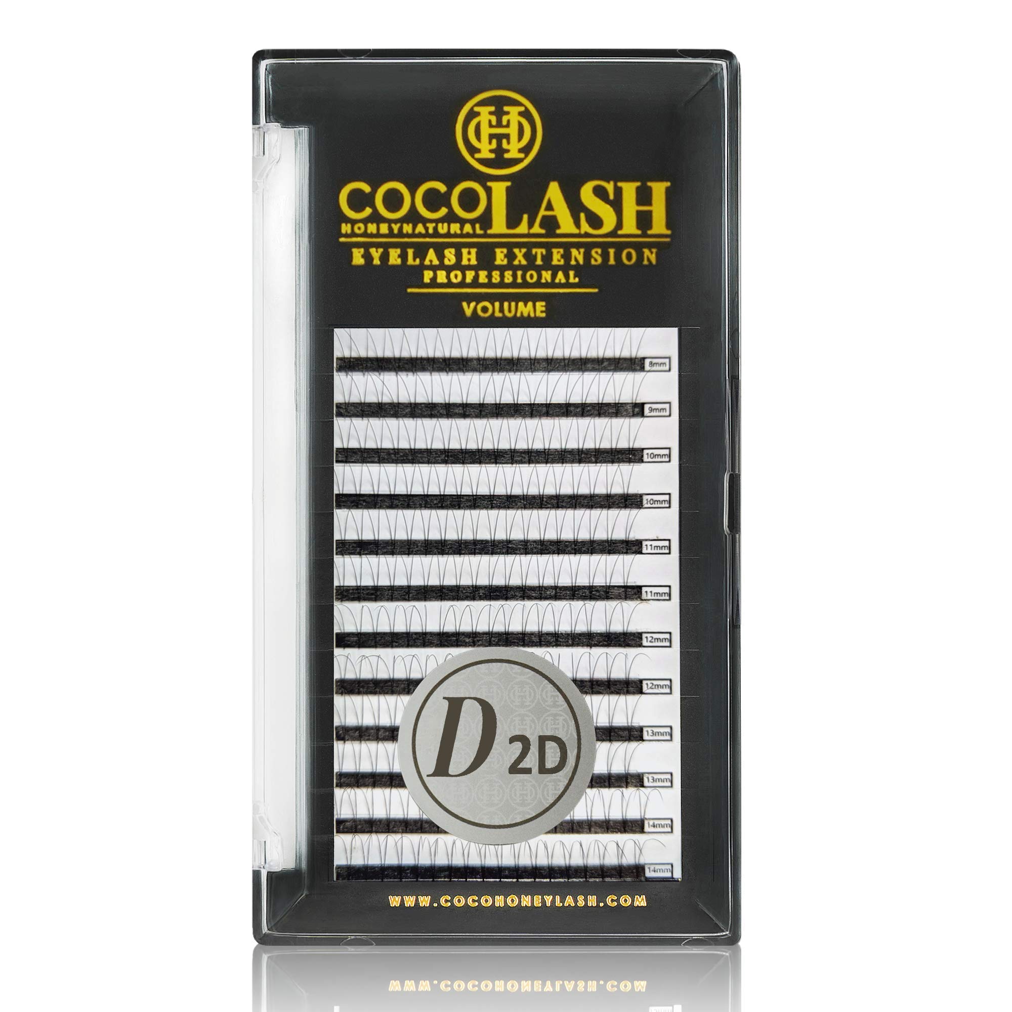 COCO Honey Lash Eyelash Extensions - Volume D Curl 2D 0.07mm Faux Mink Individual Lashes (8-14mm Mixed Length) for Natural & Glamorous Look | Perfect for Weddings, Parties & Daily Wear