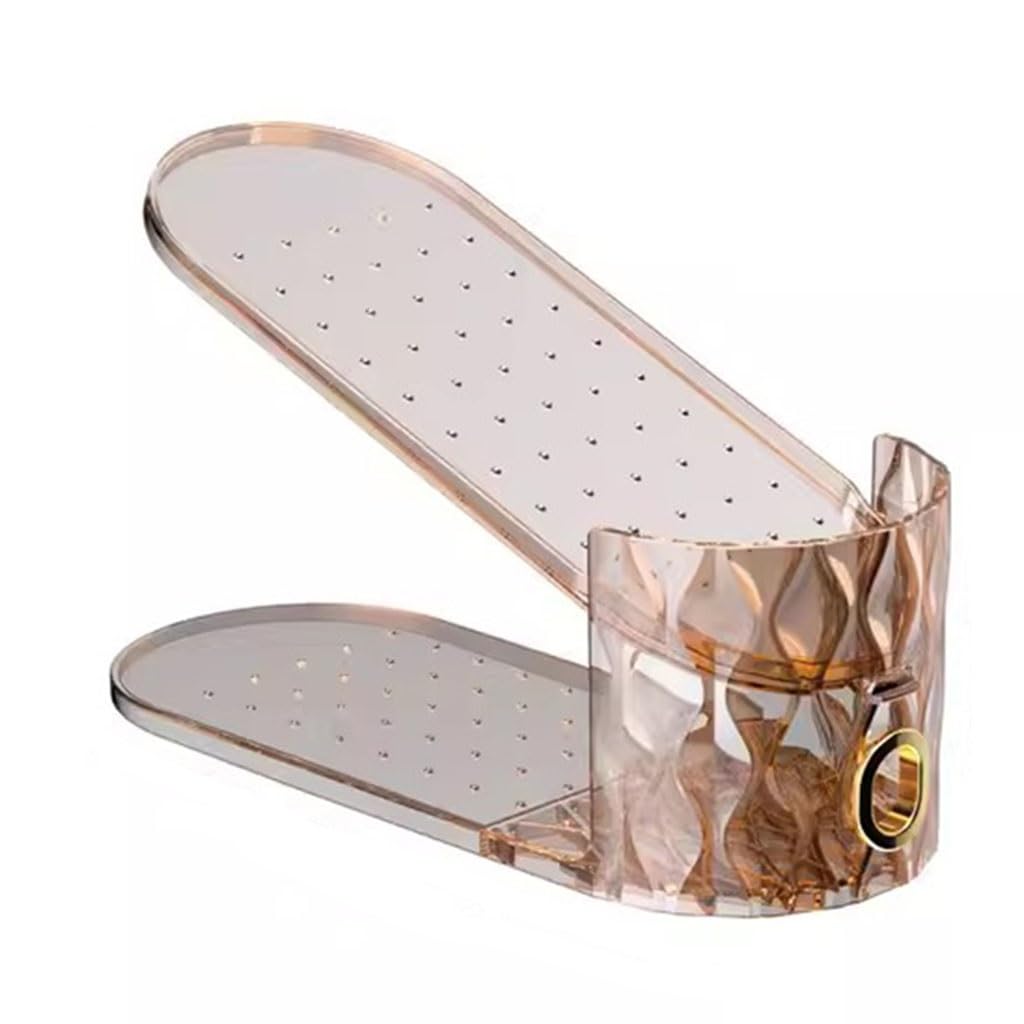 Transparent Shoe Slots Organizer Set - Anti-Slip & Space-Saving Shoe Display Rack for Closet Storage (20-Piece, Red) - Perfect for Organizing Sneakers, Heels & Boots in Bedroom or Entryway