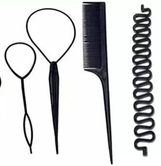 Ruchi Braids Tools - 5-Piece Hair Styling Kit for Women | Professional Hair Accessories Set (Black) | Perfect for Salon, Home Use & Travel