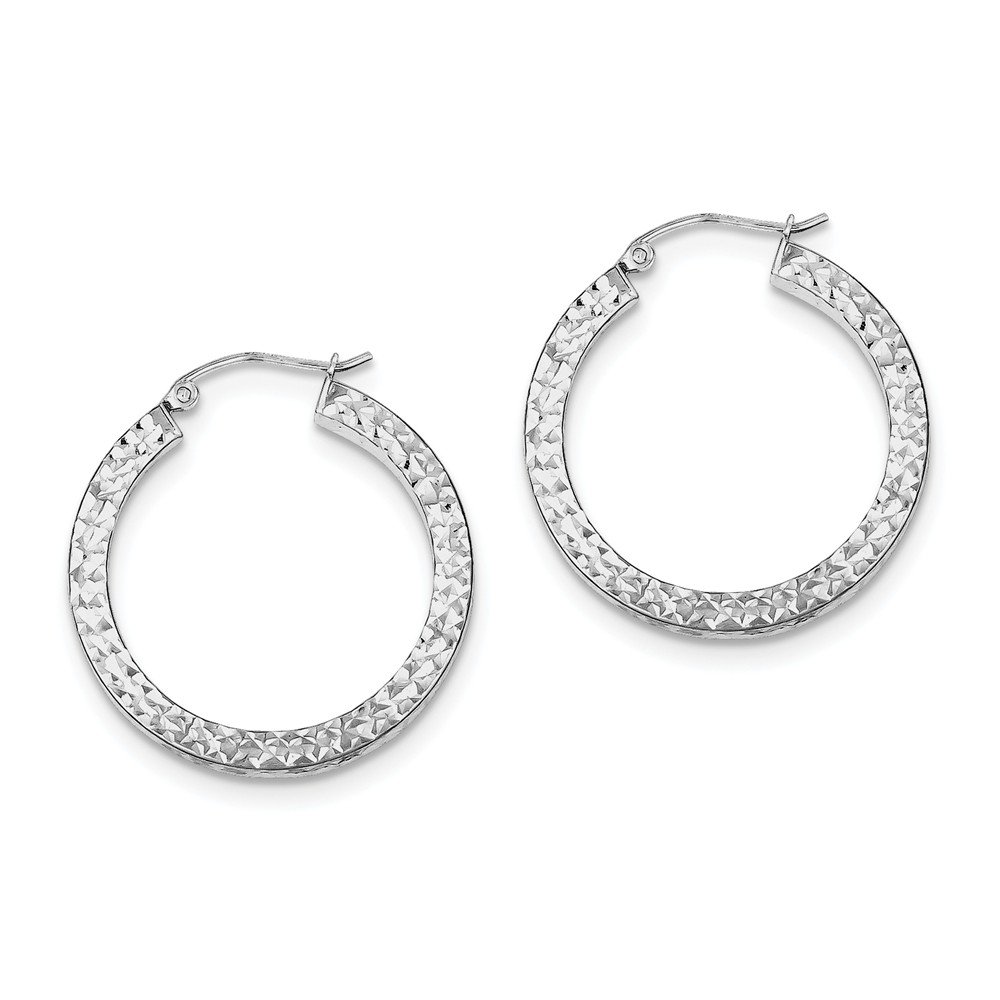 Sterling Silver Rhodium-Plated 3x30mm Square Tube Hoop Earrings for Women - Hypoallergenic Dangle Earrings for Everyday Wear, Parties & Special Occasions