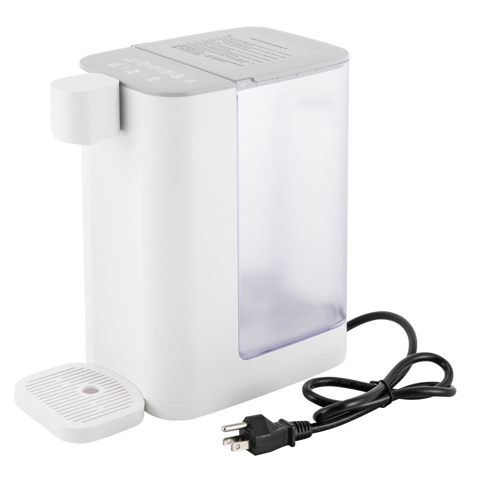 Electric Instant Hot Water Dispenser - 1600W Fast Boiling Kettle with 5 Adjustable Temperature Settings, Quiet Operation for Home, Office & School Use - Perfect for Coffee, Tea & Cooking (White)