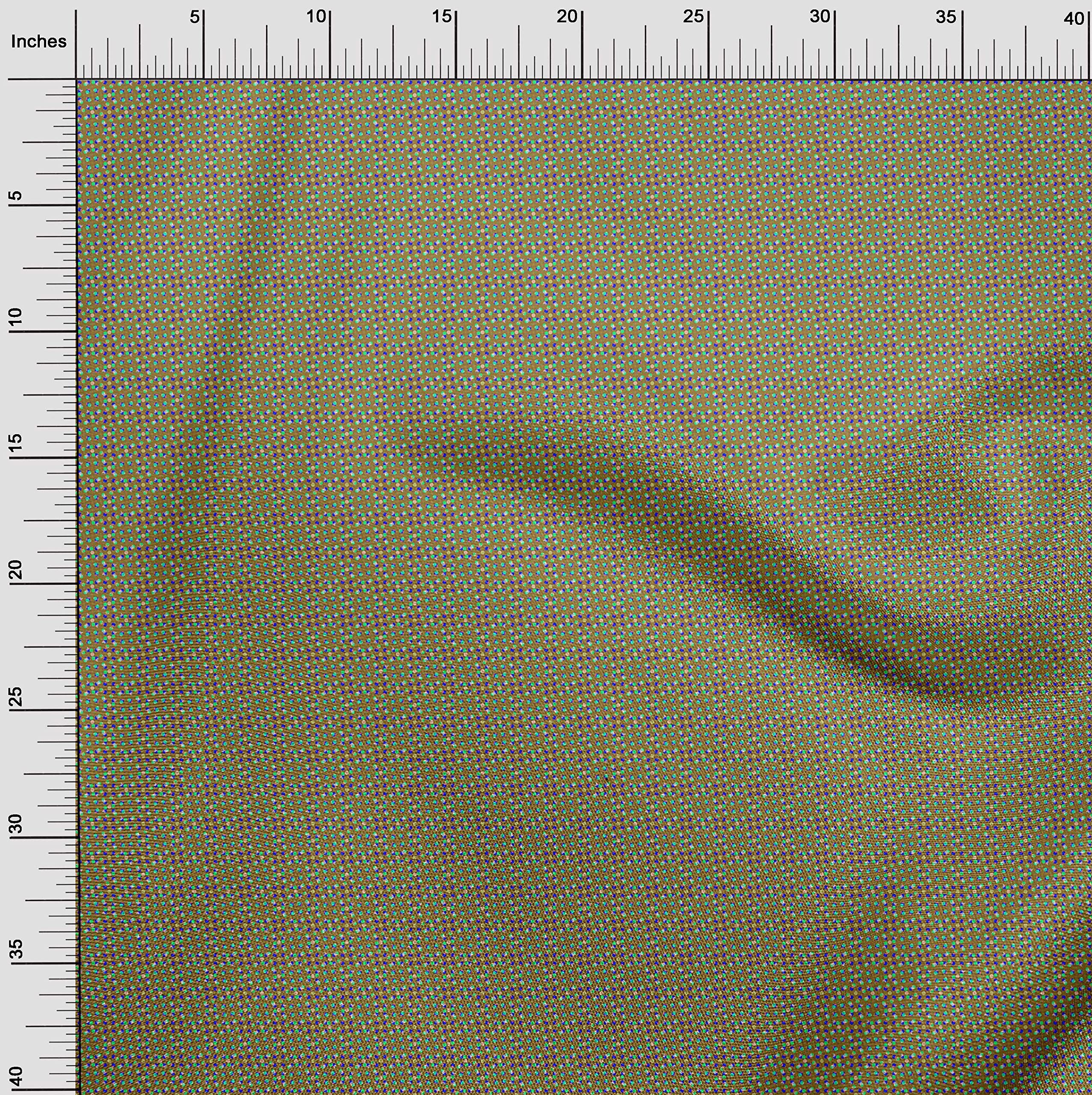 Premium Cotton Jersey Olive Green Dot Print Fabric by The Yard - 58 Inch Wide for DIY Clothing, Sewing Projects & Home Decor | Soft, Durable Material for Dresses, Quilts & Crafting