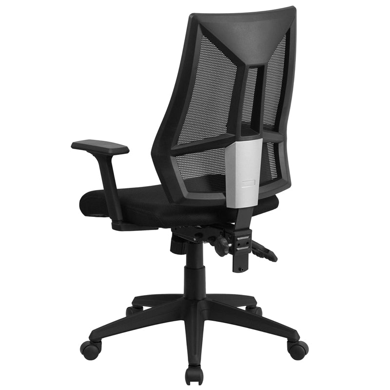 FLASH Ivan High Back Black Mesh Ergonomic Office Chair with Adjustable Arms - Swivel Task Chair for Home & Office Workspace, Gaming, and Computer Desk Use