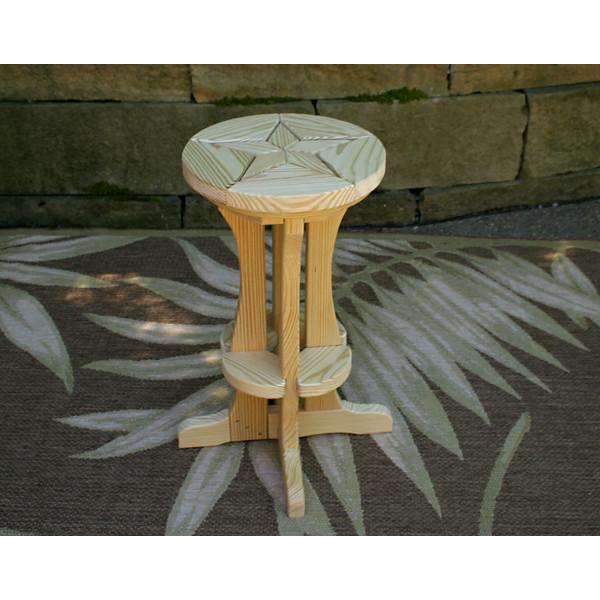 Treated Pine Star Design Bar Stool - Rustic Pub & Home Bar Seating for Indoor & Outdoor Use