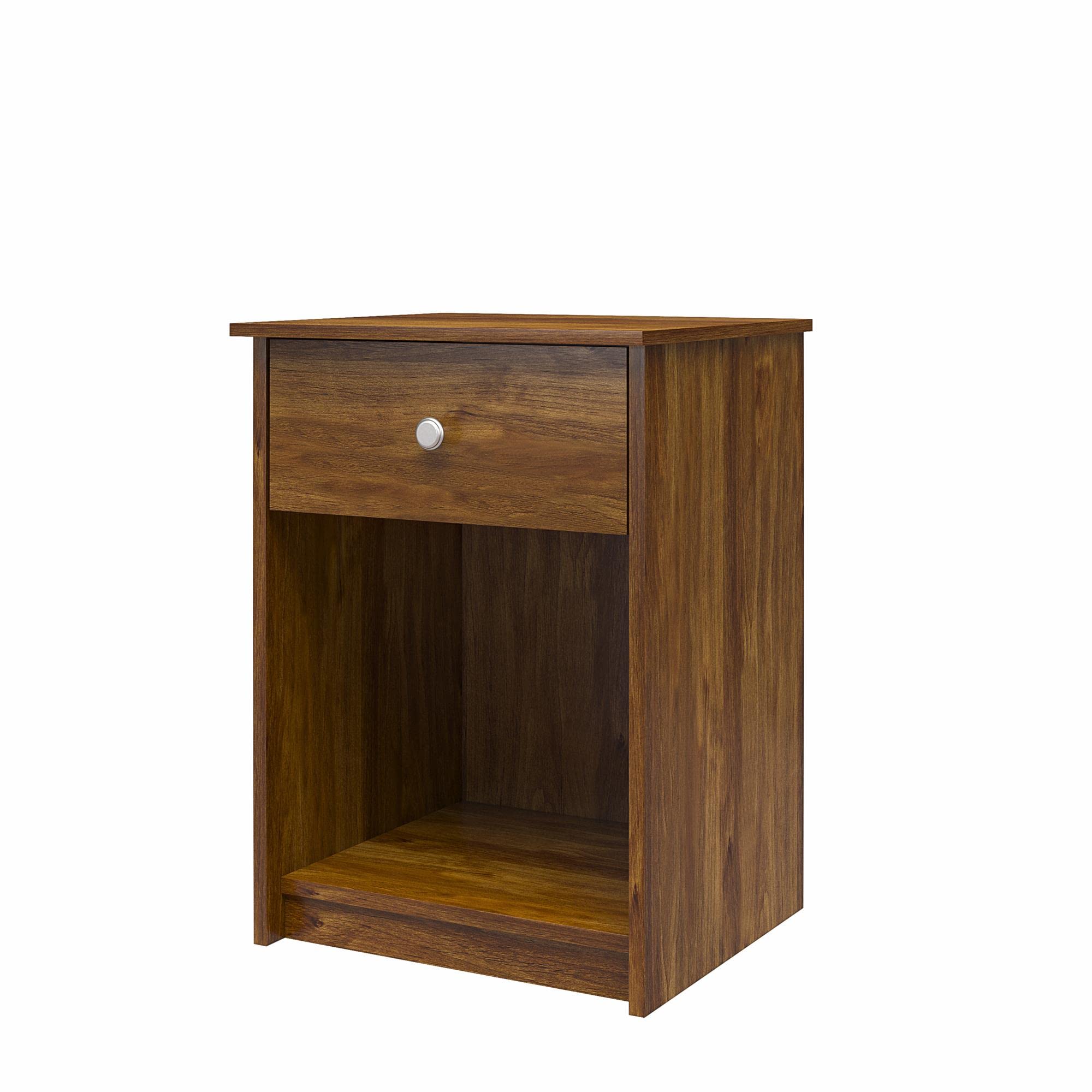 Ameriwood Home Ellwyn Nightstand with Drawer - Brown Oak Finish Bedside Table for Bedroom, Living Room, or Office Storage