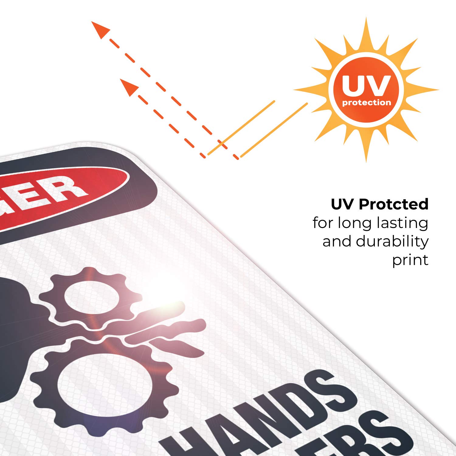 OSHA Danger Sign - Keep Hands and Fingers Away | 12x18 Inches Reflective Aluminum Safety Sign | 3M EGP Fade-Resistant for Indoor/Outdoor Use | Made in USA | Perfect for Factories, Warehouses & Construction Sites