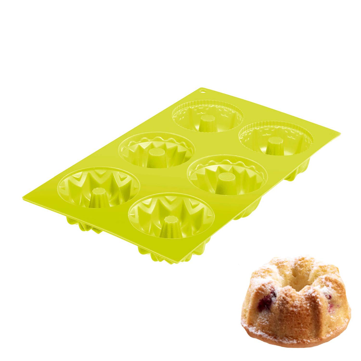 Westmark Silicone Muffin Pan - 6 Cup Non-Stick Baking Mold for Cupcakes & Muffins, BPA-Free Yellow Kitchen Bakeware - Perfect for Home Baking, Party Treats & Holiday Desserts