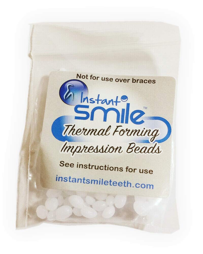 8 Packs Instant Smile Billy Bob Teeth Replacement Thermal Adhesive Beads - Secure Denture Fit for Comfort & Confidence | Perfect for Denture Wearers, Cosplay & Costume Use