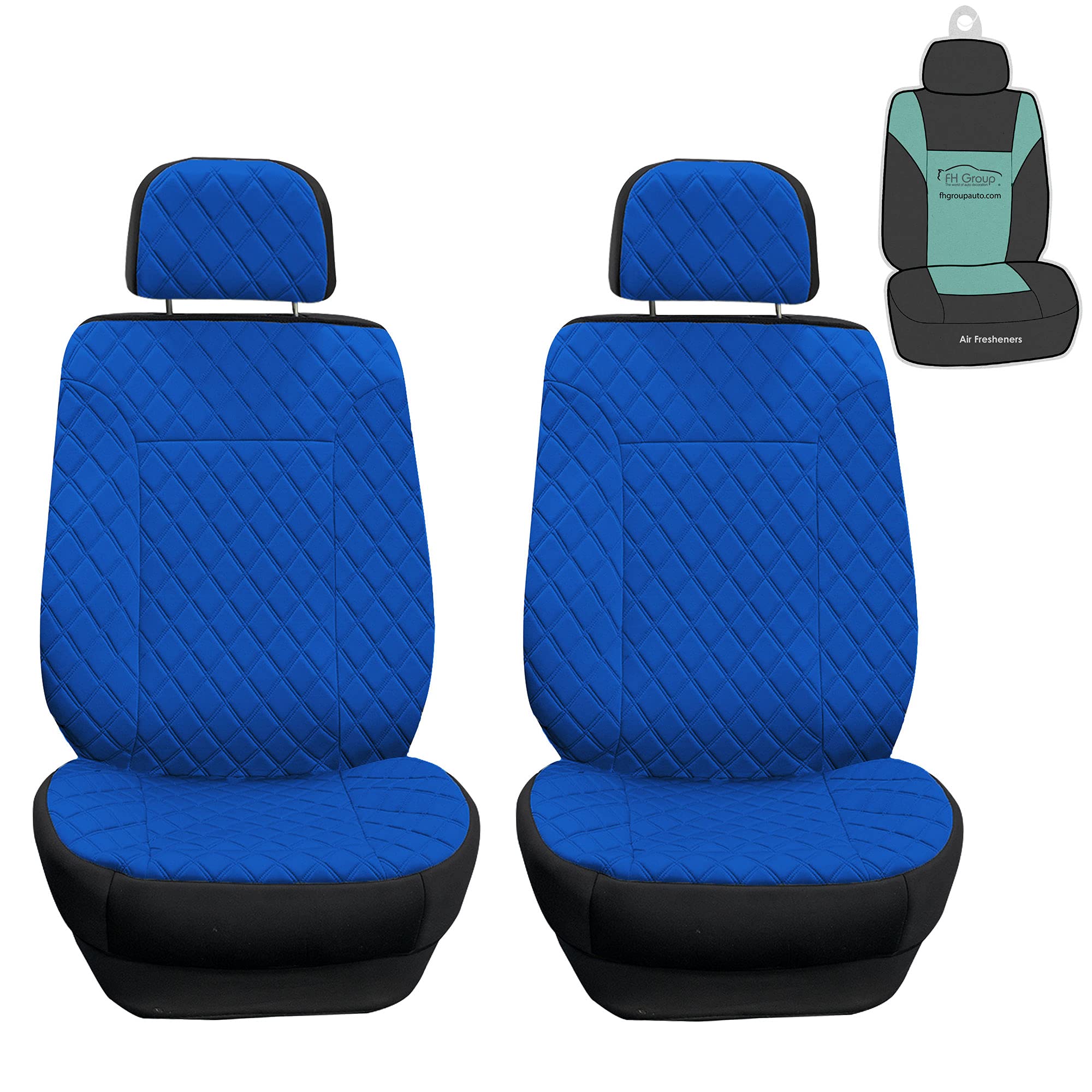 Premium FH Group Car Seat Covers - Diamond Stitch Neosupreme Front Seat Cover Set, Universal Fit for Cars, Trucks & SUVs (Blue) | Waterproof & Comfortable for Daily Commute, Road Trips & Family Travel