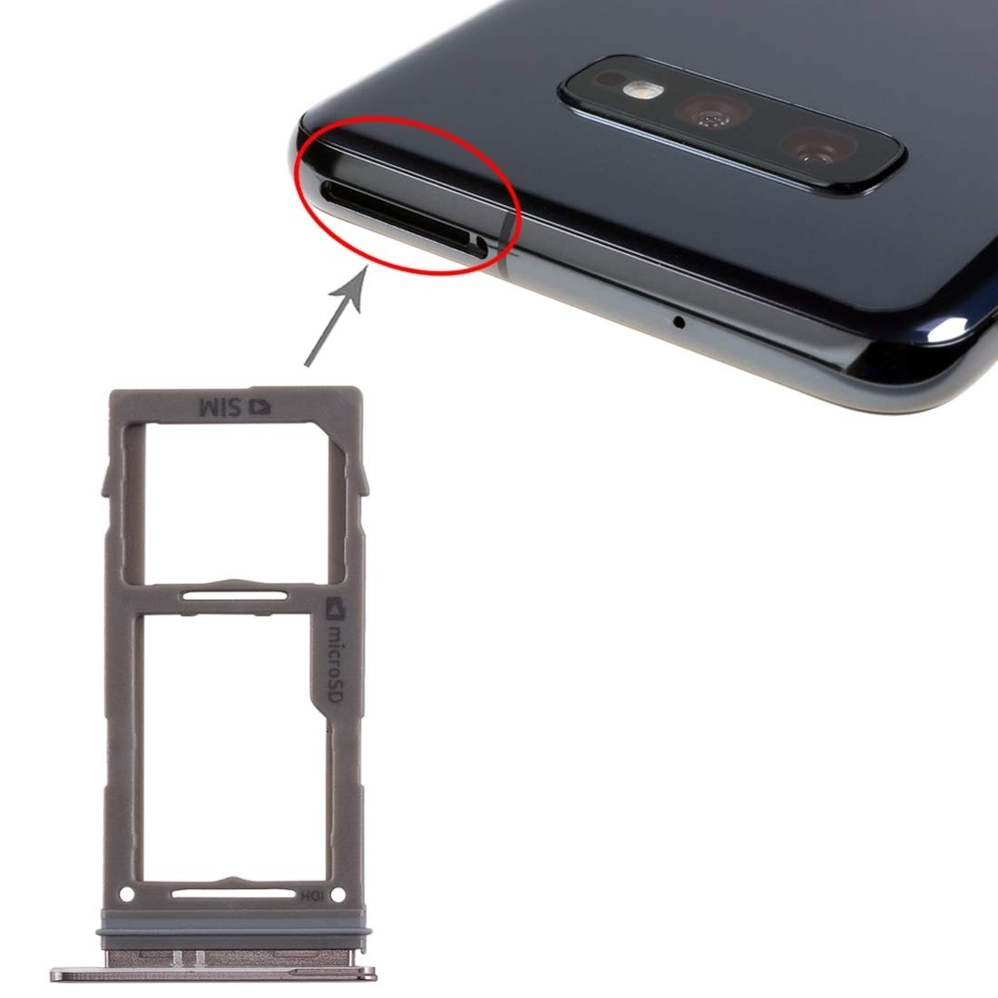 Original Title: PhonSIM Card Replacement Parts SIM Card Tray + Micro SD Card Tray for Galaxy S10+ / S10 / S10e (Black) (Color : Black)   Optimized Title: **Galaxy S10/S10+/S10e SIM Card Tray & Micro SD Card Tray Replacement - Black | Compatible with Samsung Galaxy S10 Series | Perfect for Travel & Dual SIM Setup**