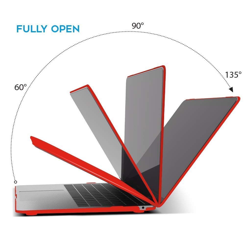 IBENZER Hard Plastic Protective Case for MacBook Air 13-inch (2020-2022 Models A2337/A2179/A1932 M1 Chip) - Red Shell Cover with Touch ID Access | Perfect for Work, Travel & School Use