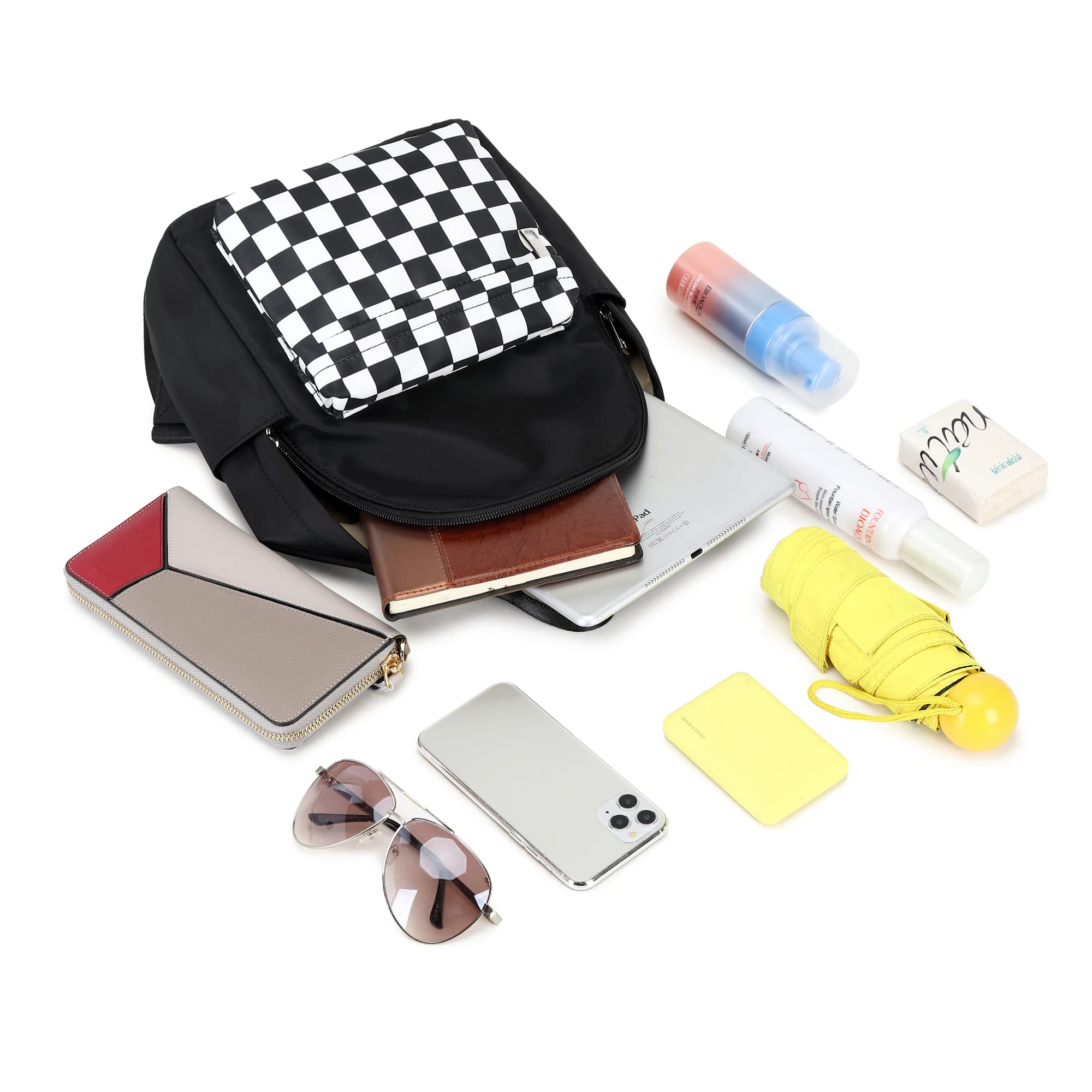 Checkered Mini Backpack for Women & Girls - Small Cute Backpack Purse for School, Travel, Work & Daily Use | Lightweight & Stylish Crossbody Bag for Teens, Adults & Kids