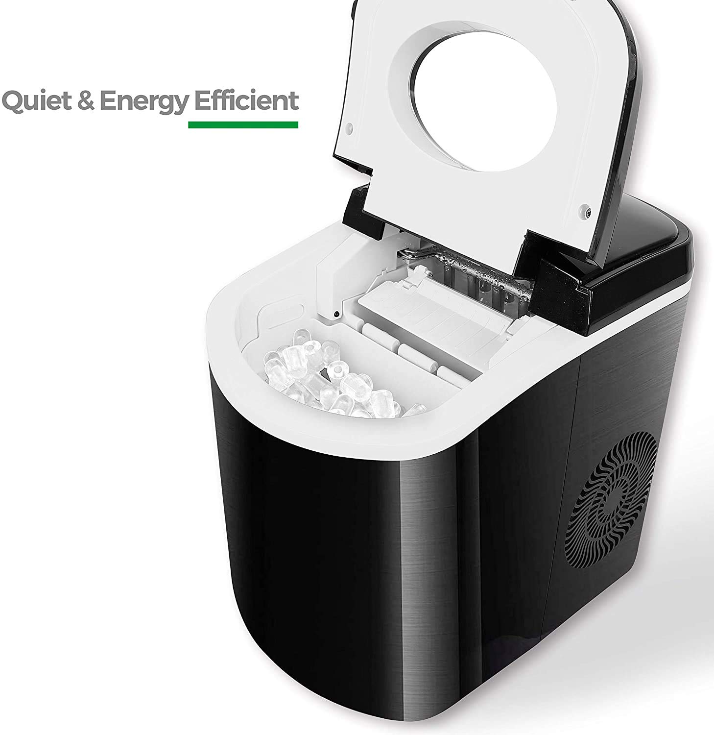 Portable Countertop Ice Maker - 9 Ice Cubes in 6 Minutes, 26LBS/24Hrs Capacity, 2 Ice Size Options, LED Display - Perfect for Home, Office, Bar, Parties & Outdoor Gatherings