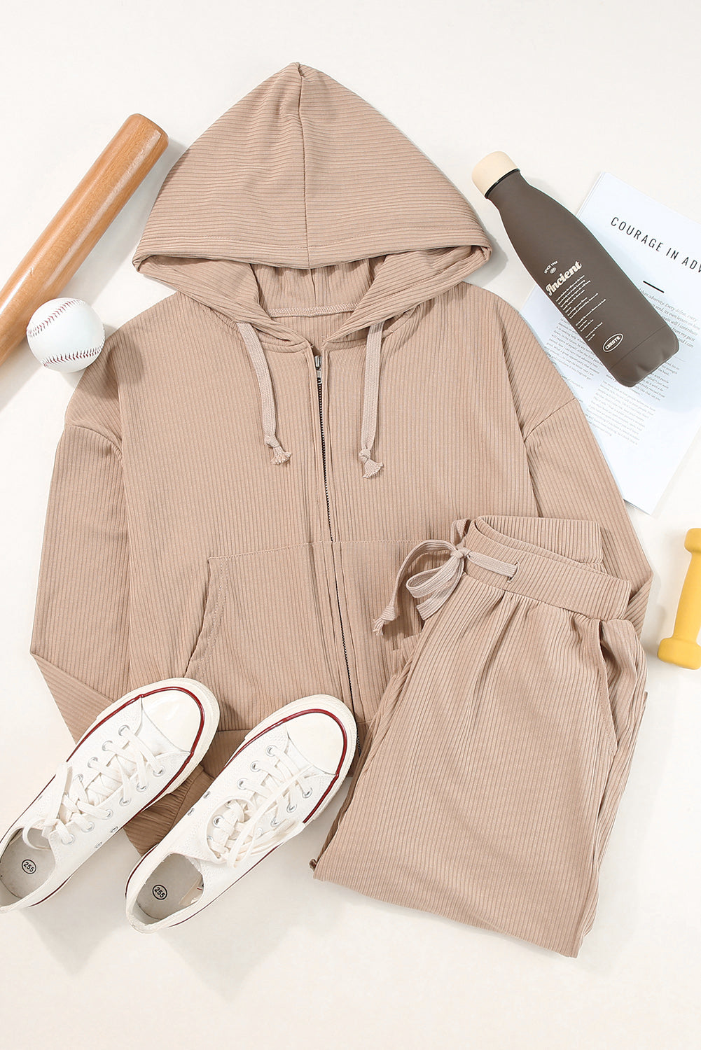 Men's/Women's Drawstring Zip Up Hoodie & Pants Set - Lightweight Activewear for Gym, Travel & Casual Wear - Breathable Jogger Outfit for Running, Workouts & Lounge