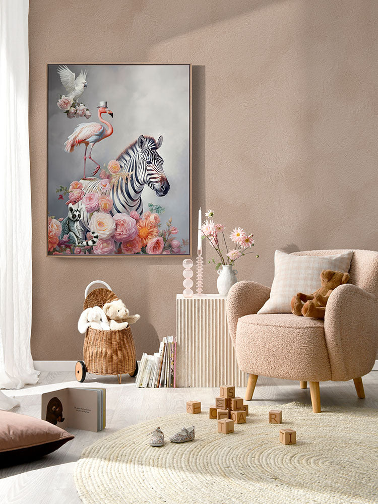 Fantastical Friends Canvas Art Print - Whimsical Animal Wall Decor for Kids Room, Nursery, Playroom - Perfect for Birthday Gifts & Home Decoration