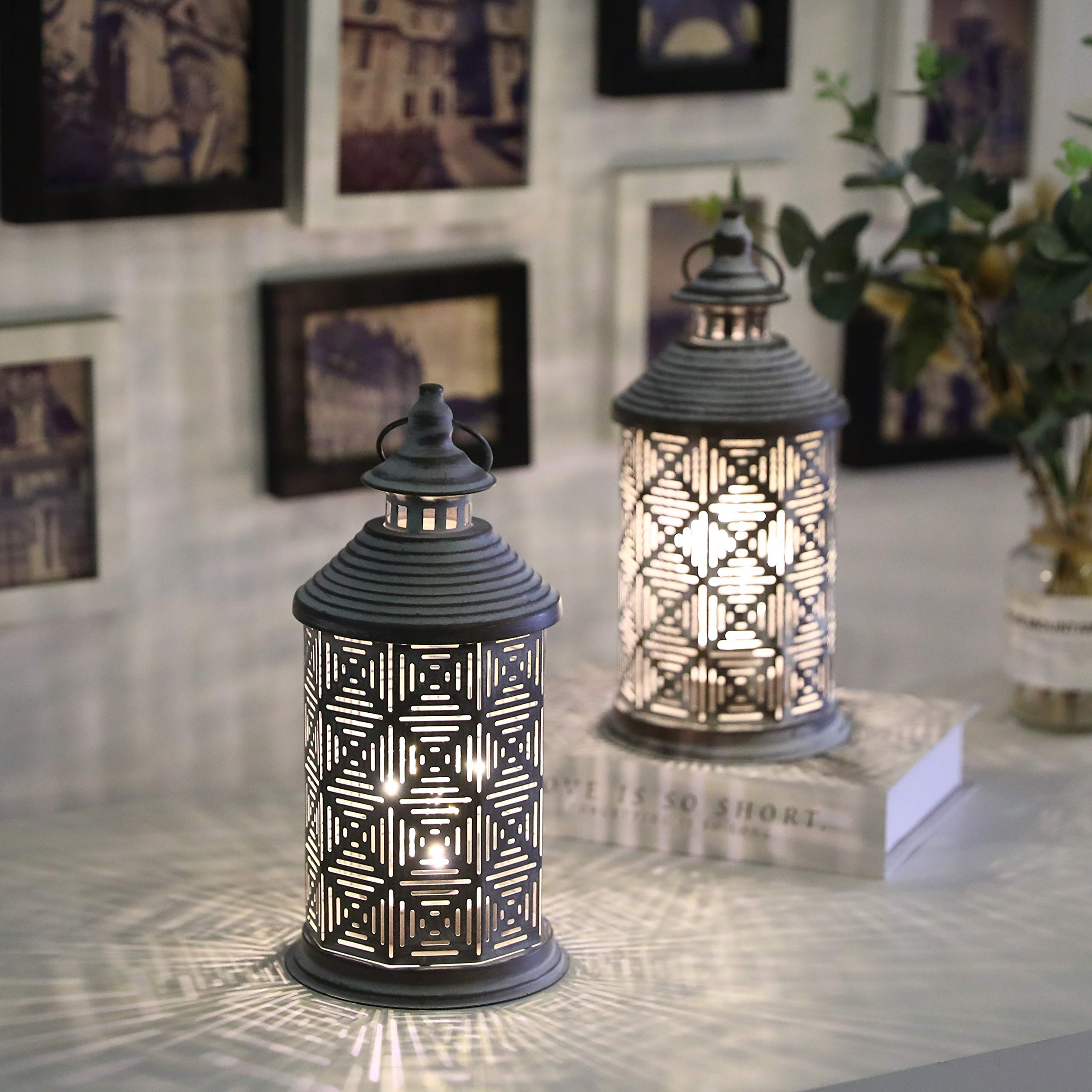 JHY DESIGN Set of 2 Vintage Farmhouse Metal Table Lamps - 10.5