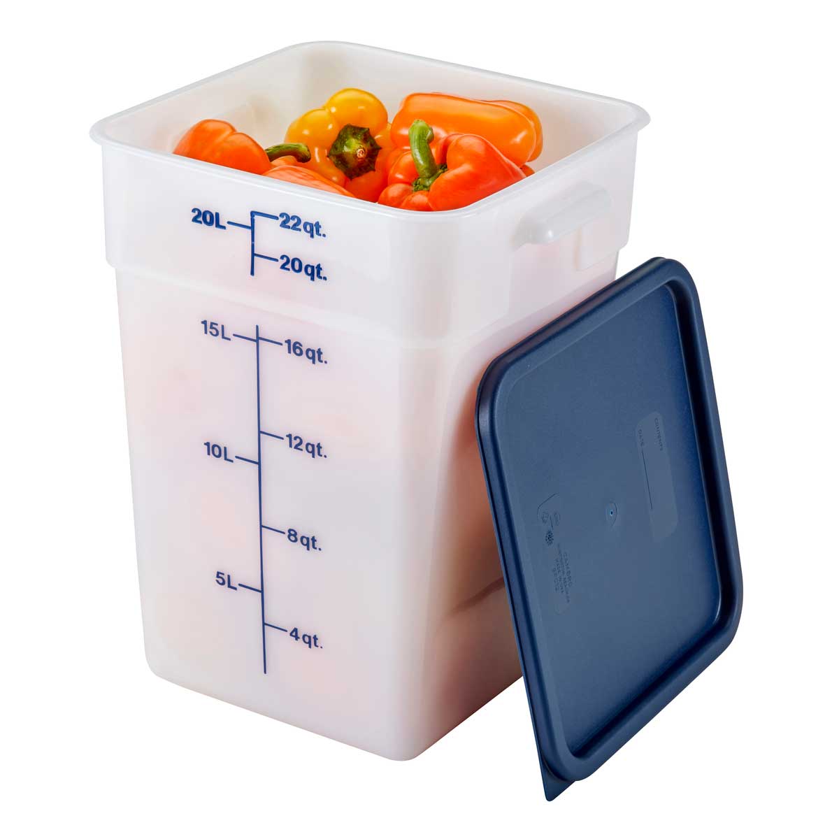 Cambro SFC12453 CamSquare 12/18/22 qt Midnight Blue Food Storage Container Lid - Durable & Stackable for Commercial Kitchens, Restaurants & Catering