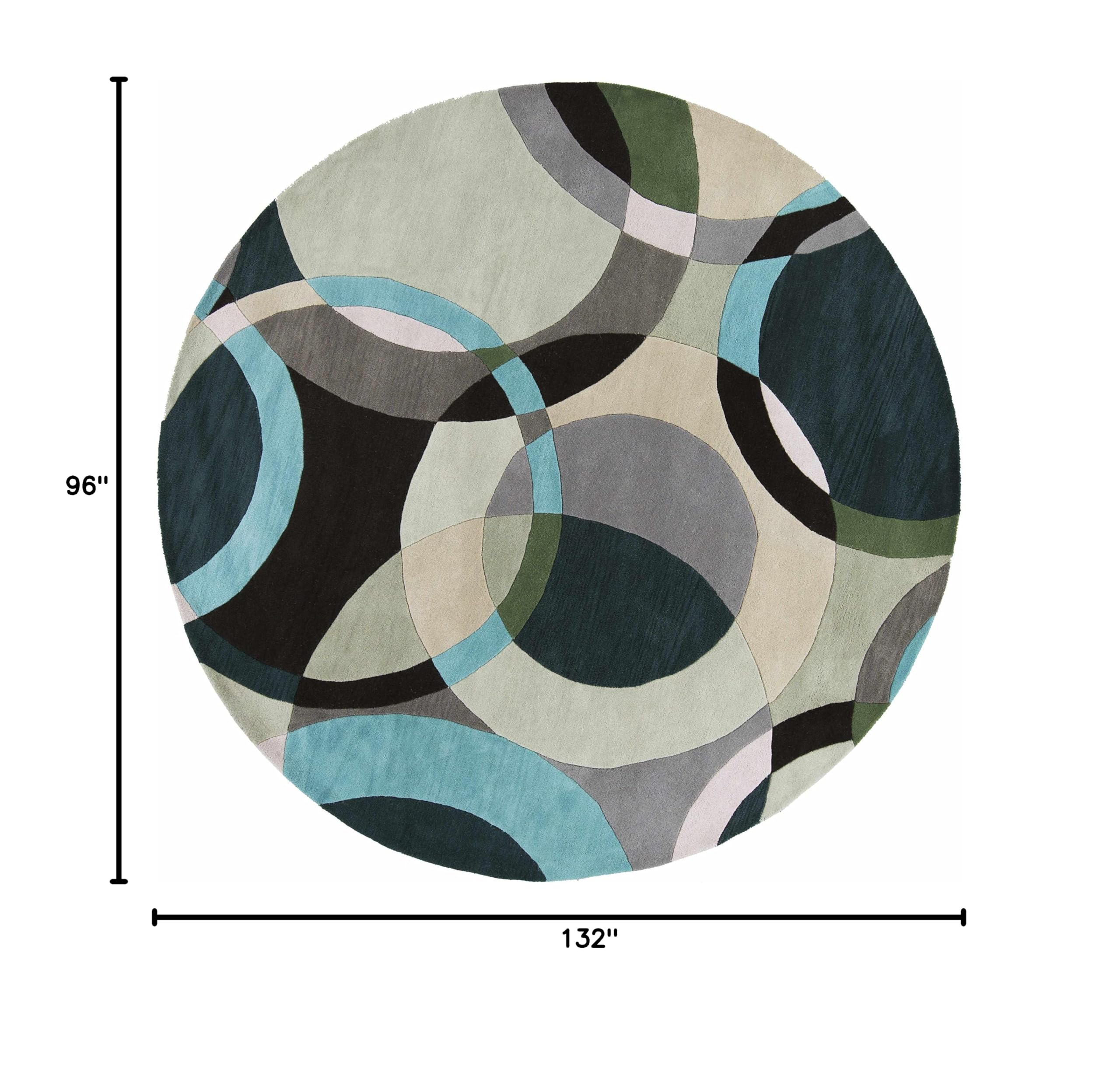 Modern Hauteloom Wyocena Wool Area Rug 8' x 11' - Soft Black & Blue Handwoven Rug for Living Room, Bedroom - Cozy Home Decor, Perfect for Family Gatherings & Relaxation