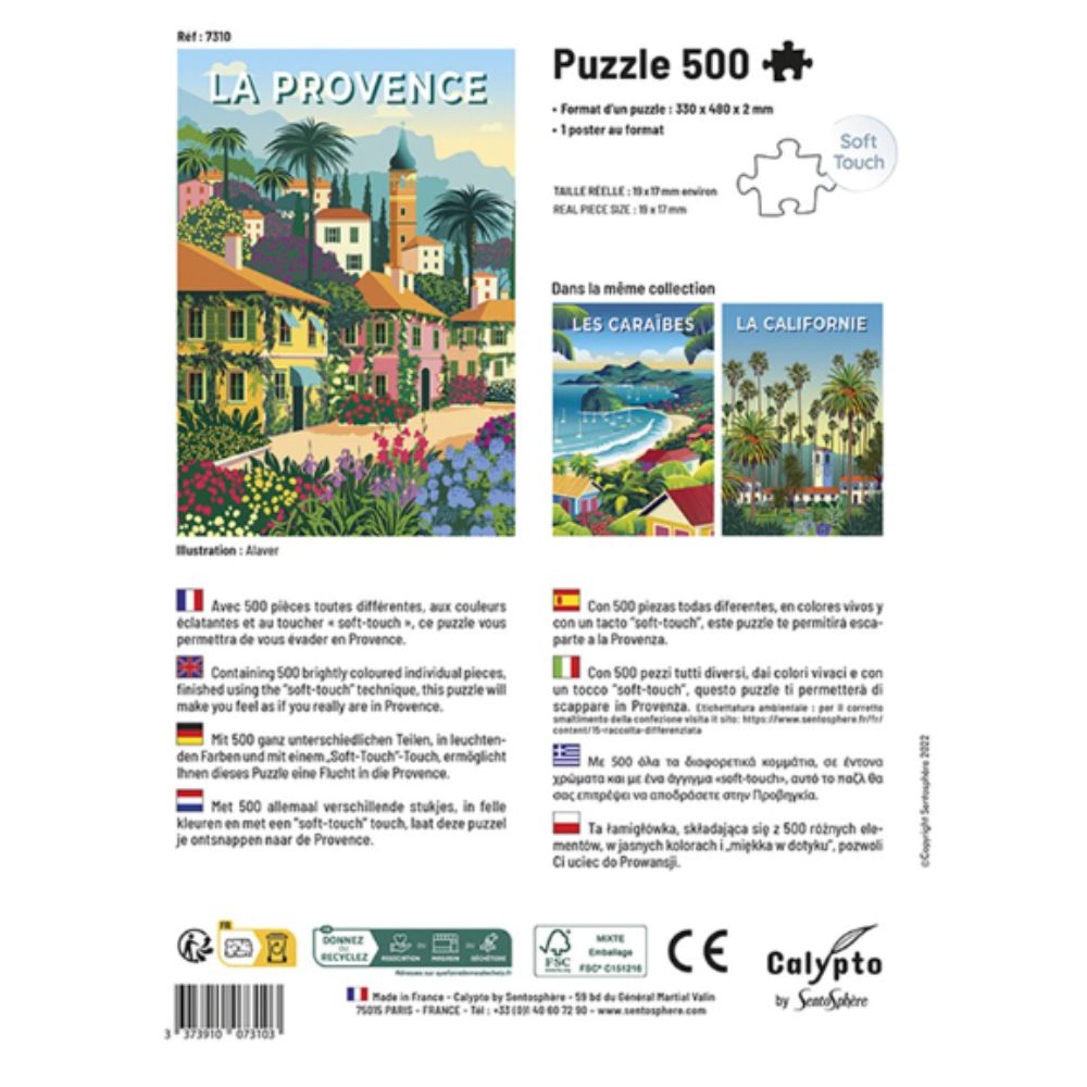 500-Piece Calypto Jigsaw Puzzle - Beautiful Provence Landscape Art for Adults & Teens - Perfect for Family Game Night, Stress Relief & Home Decor