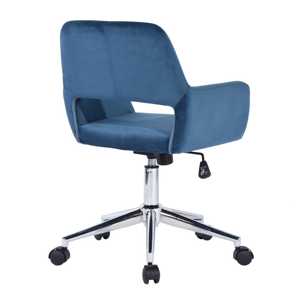 HomVent Velvet Swivel Desk Chair with Cute Hollow Mid-Back - Ergonomic Upholstered Task Chair for Home Office, Living Room, Vanity & Makeup Room - Perfect for Working, Studying & Beauty Stations