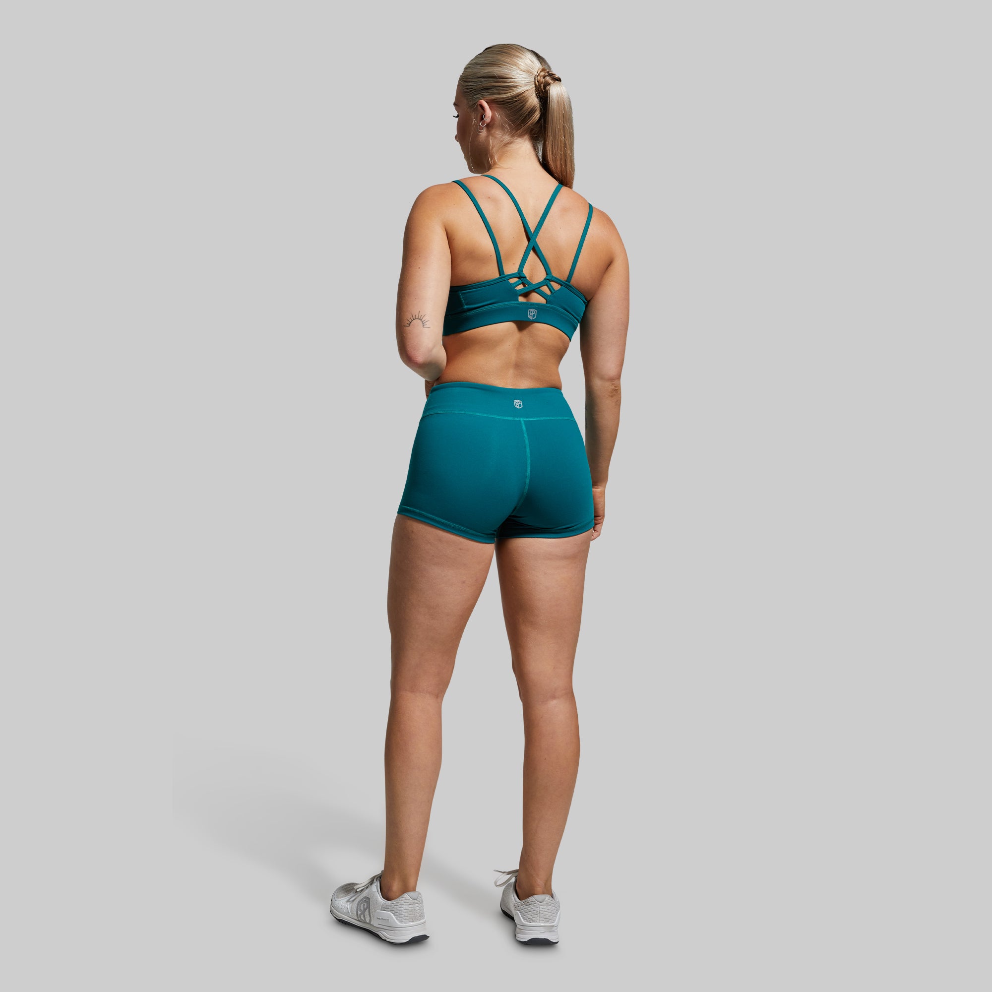 Renewed Vigor Booty Short 2.0 - High Waisted Workout Shorts for Women, Emerald Green Gym Yoga Running Shorts - Perfect for Fitness, Training & Active Lifestyle