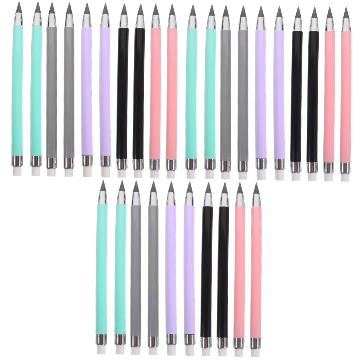 VILLCASE 3 Sets No Sharpening Everlasting Pencils with Erasers - 10pcs x 3 Pack for Artists, Students & Teens - Perfect for Sketching, Drawing & School Projects