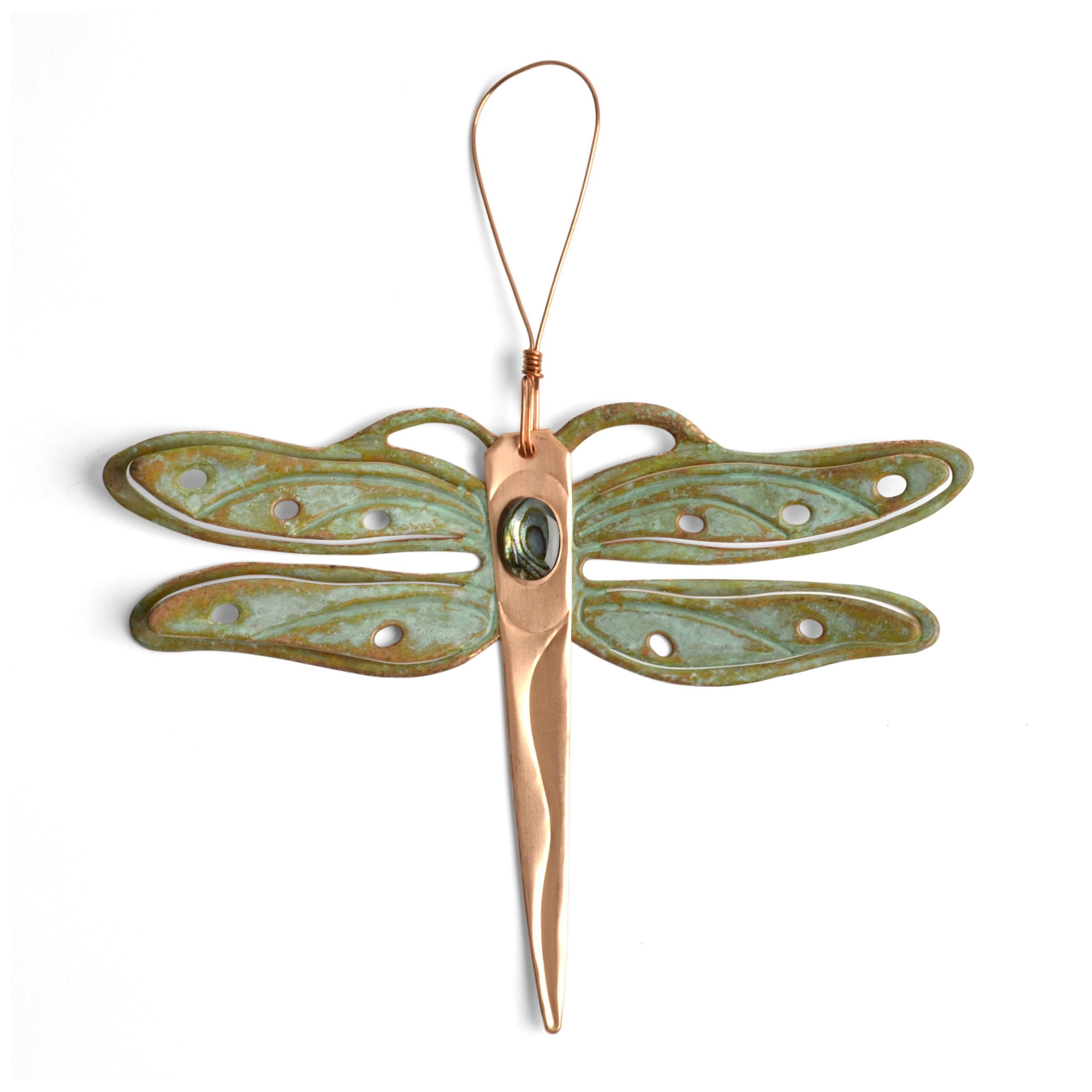 Handmade Dragonfly Copper Ornament - Elegant Home Decor for Wall, Garden & Patio - Perfect Gift for Nature Lovers & Rustic Style Enthusiasts
