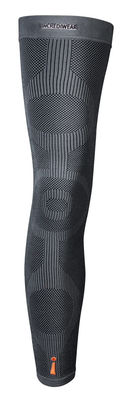 Incrediwear Leg Sleeve for Pain Relief & Recovery - Full Length Compression Sleeves for Men & Women to Reduce Swelling, Improve Circulation & Muscle Support (Charcoal, X-Large) - Ideal for Running, Workouts & Post-Surgery Recovery