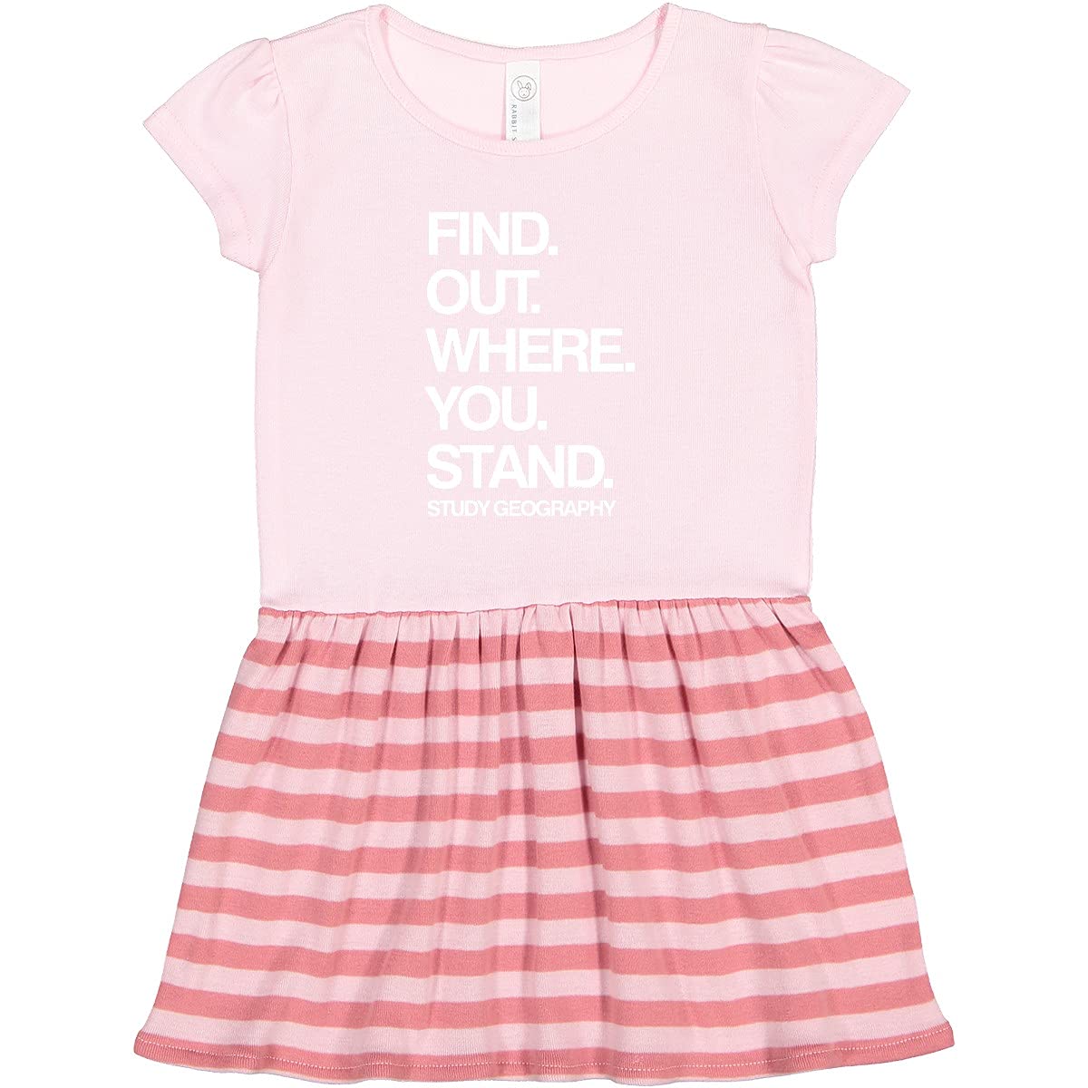 Inktastic Study Geography White Text Toddler Dress - Cute Educational Outfit for Kids Learning & Playtime
