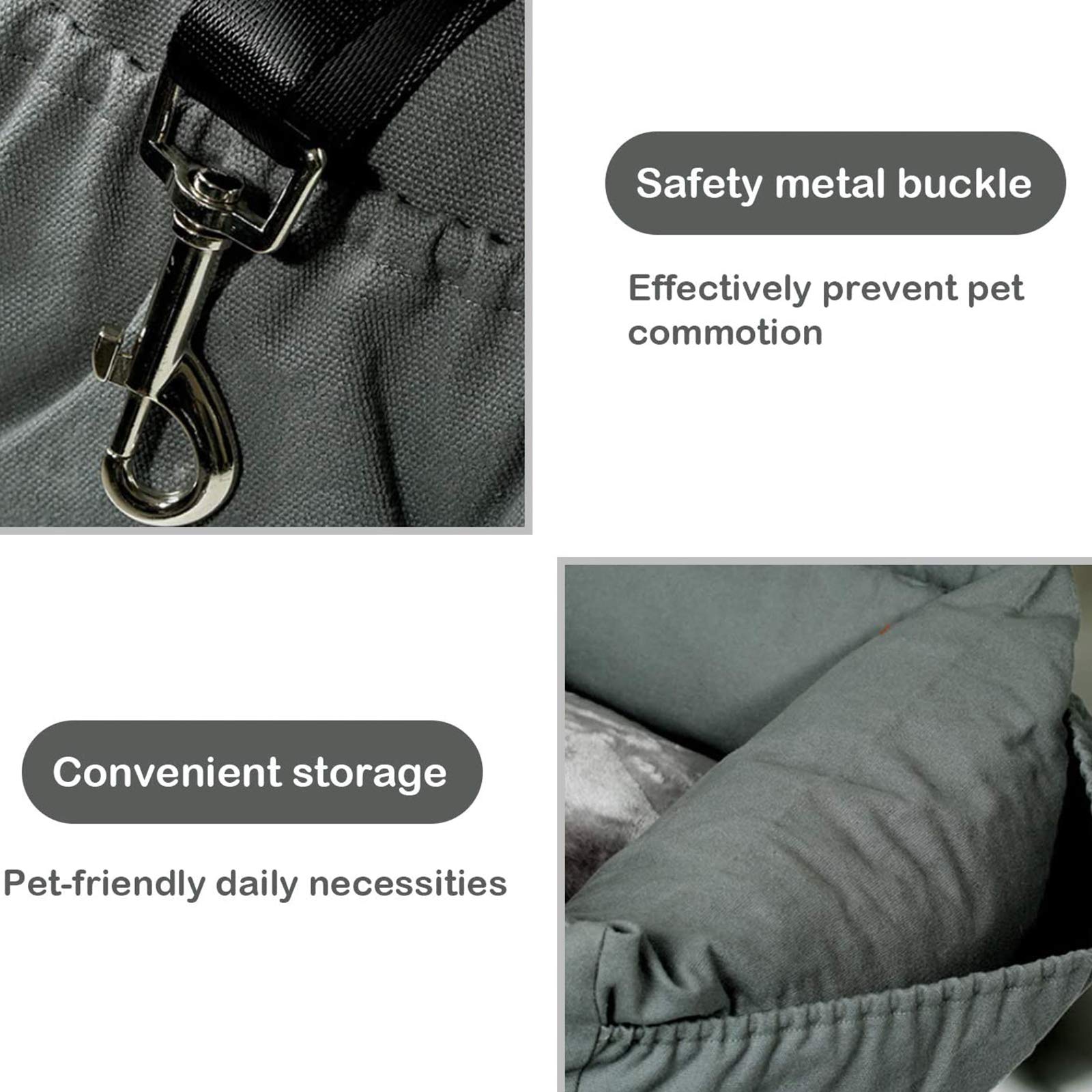 Premium Dog Car Seat for Small & Medium Dogs - Travel Safety Booster with Storage Pocket, Clip-On Leash & Washable Cover - Perfect for Road Trips, Vet Visits & Daily Commutes