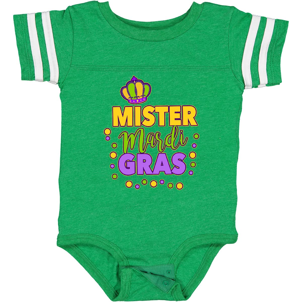 Inktastic Mardi Gras Baby Bodysuit with Crown - Festive Infant Outfit