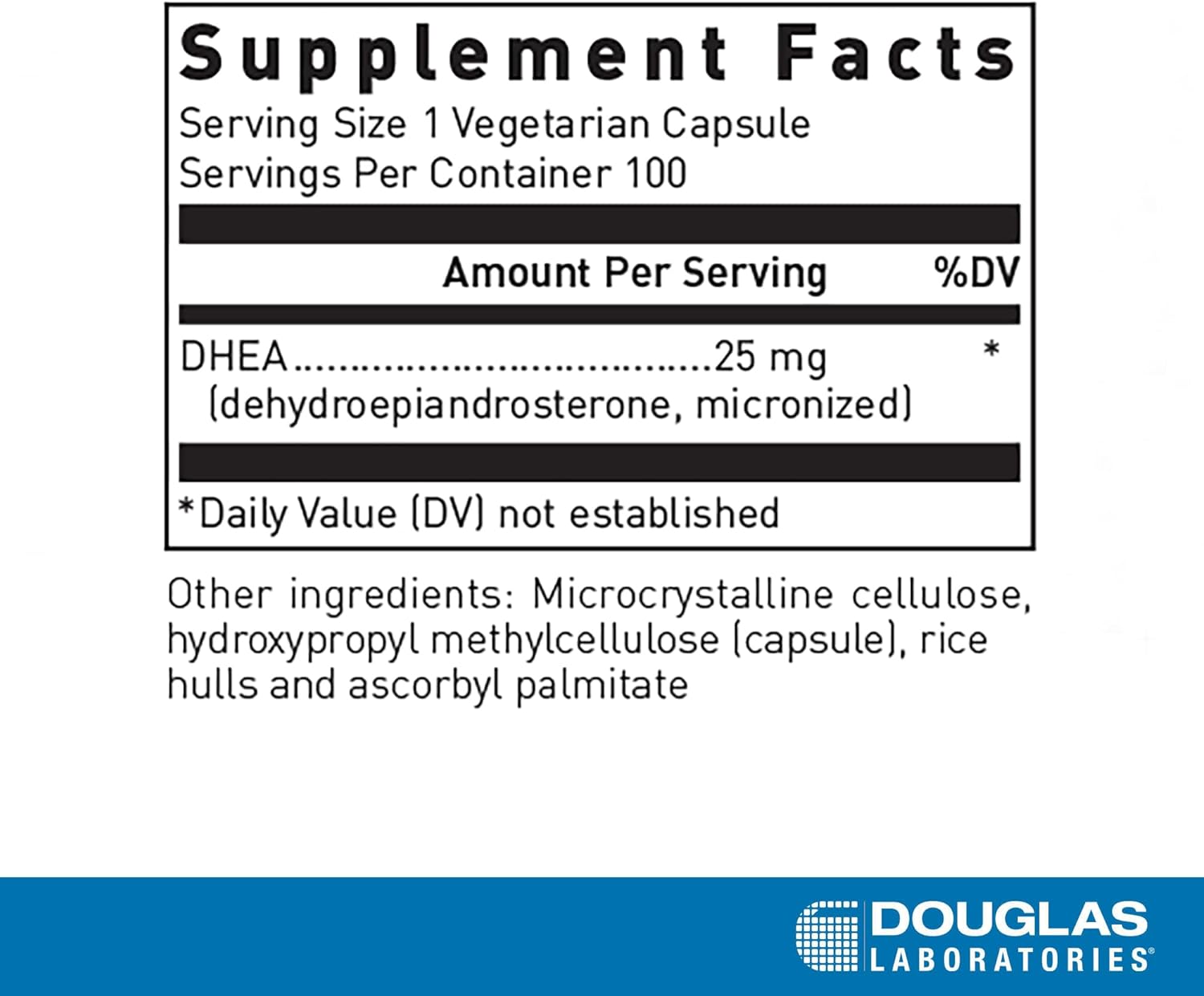 Douglas Labs DHEA 25mg Micronized Supplement - Supports Hormone Balance, Energy & Vitality - Ideal for Men & Women Over 40, Fitness Enthusiasts & Anti-Aging Routines