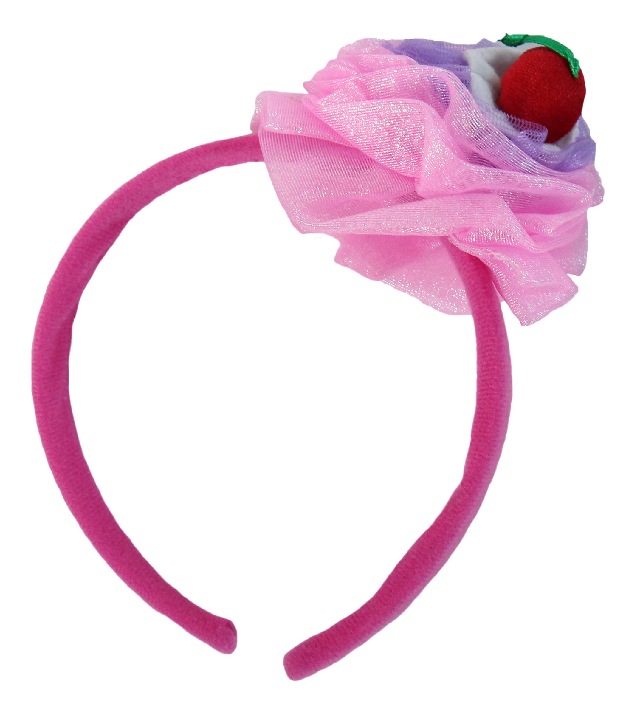 Pink Ribbon Cupcake Headband for Women - Cute Birthday Party Hair Accessories - Perfect for Baby Showers, Bridal Showers, and Themed Events